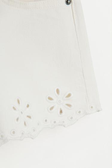 Swiss embroidery denim shorts — OFF WHITE 7