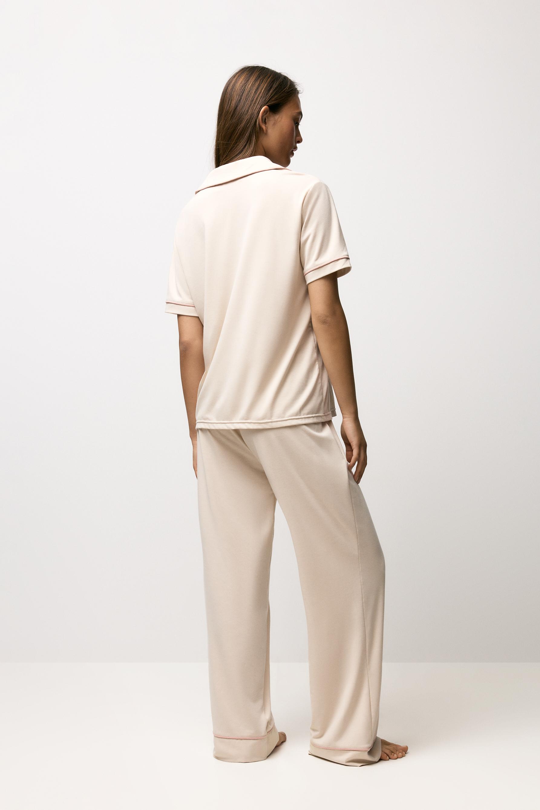 Long shirt-style pyjamas — BEIGE MARL