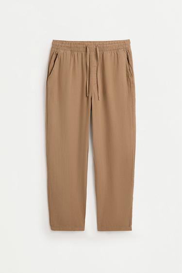 Linen-cotton jogger trousers — CAMEL 6