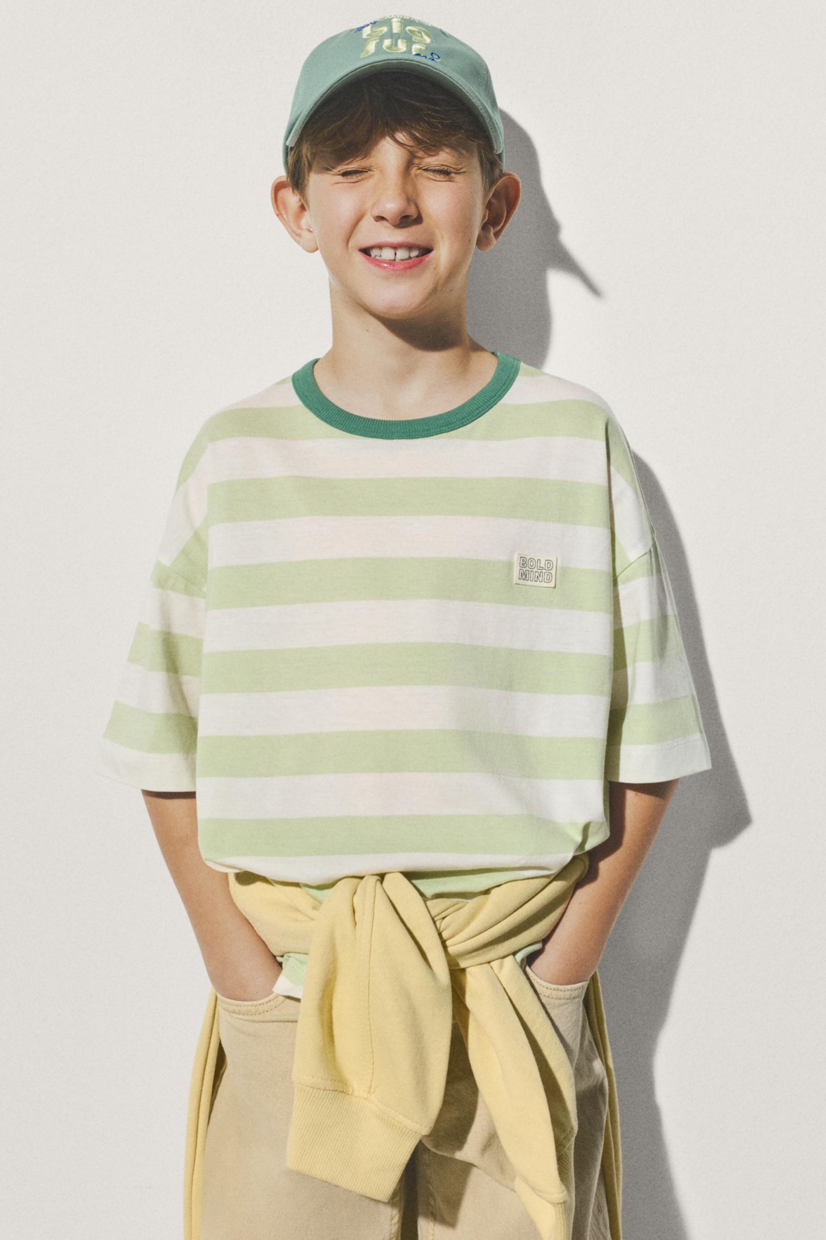 Striped T-shirt — PALE GREEN