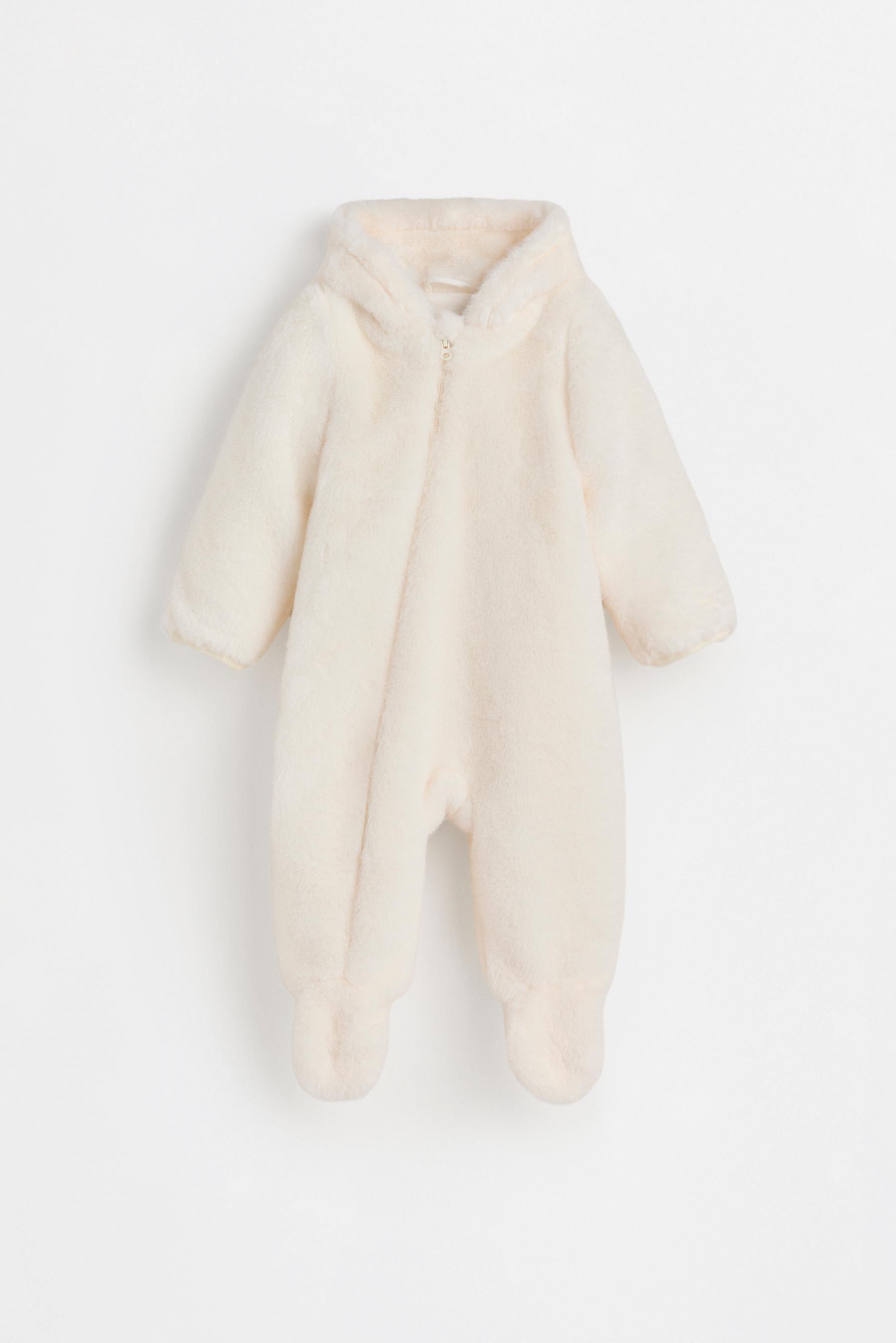 Faux fur one-piece suit — ECRU