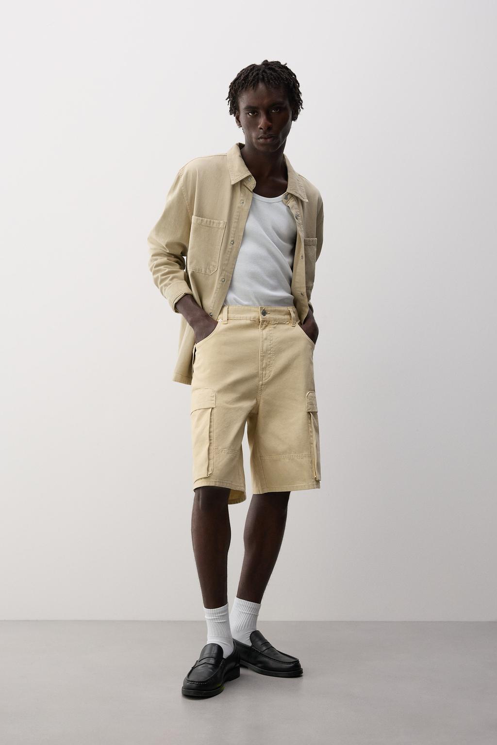 Bermudas denim baggy cargo