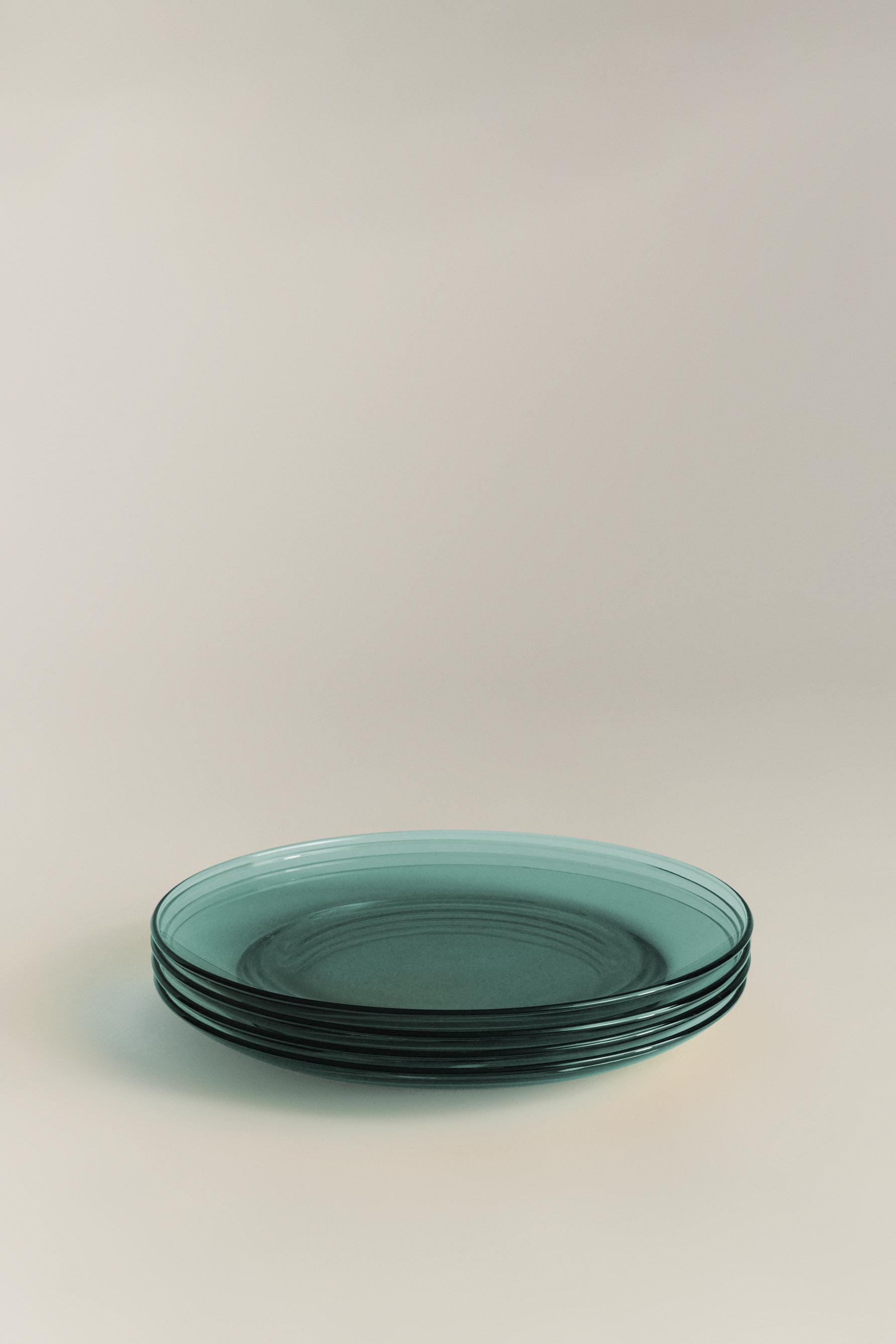 Pack 4 platos llanos borosilicato color 23 cm