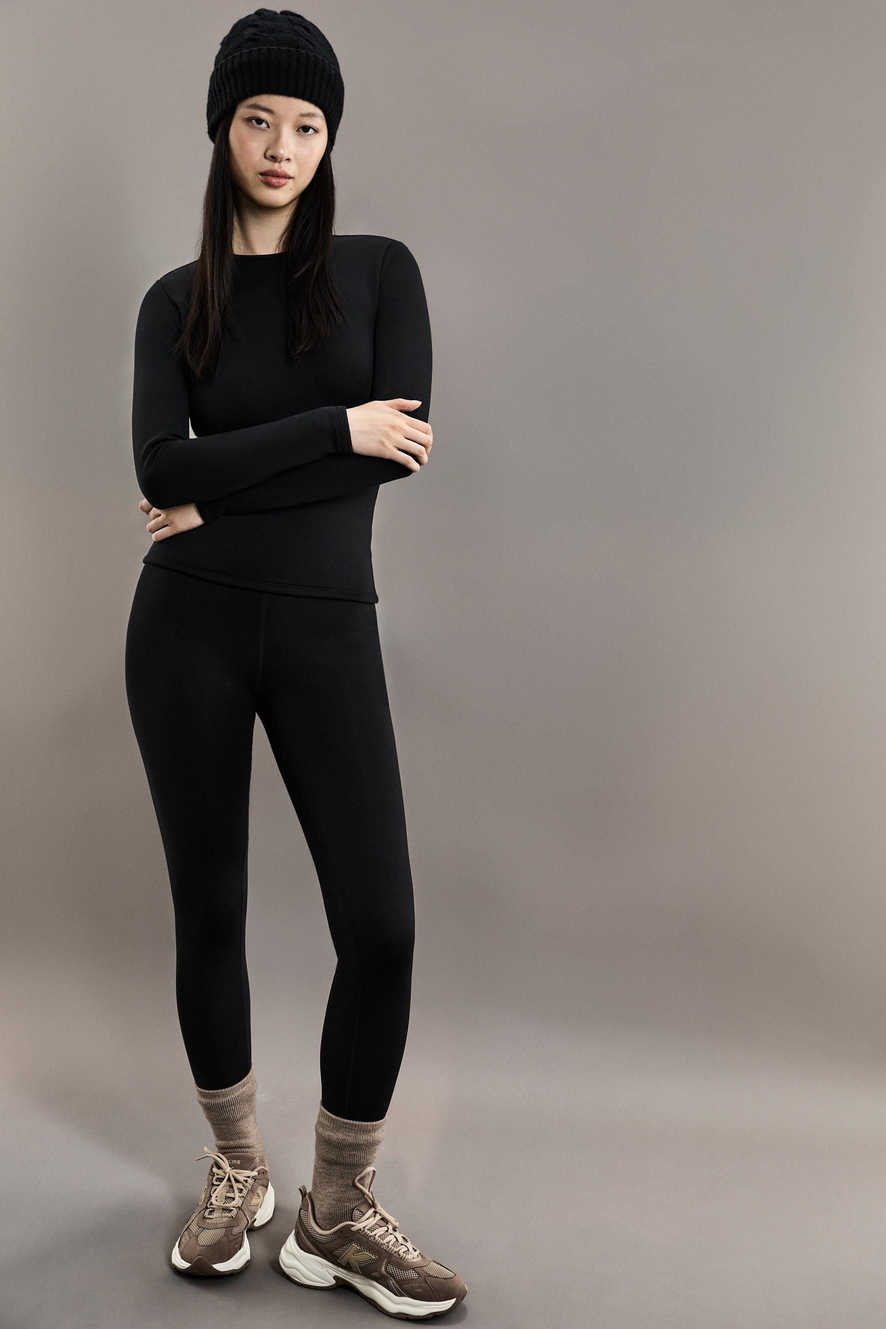 HEAVY WEIGHT thermal leggings (10°F to 48°F) — BLACK