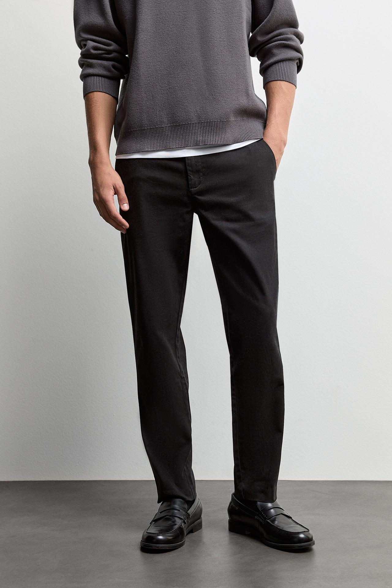 Slim fit chino trousers — BLACK