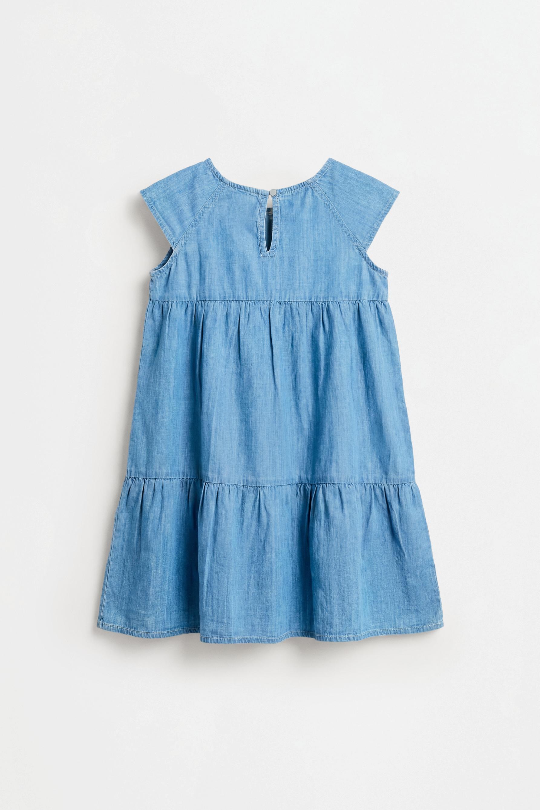 Ruffled denim dress — PALE BLUE