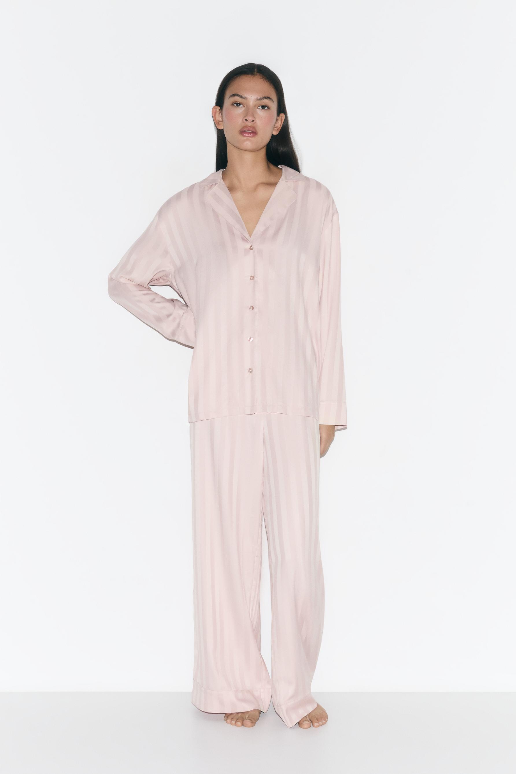 Pijama satinado rayas