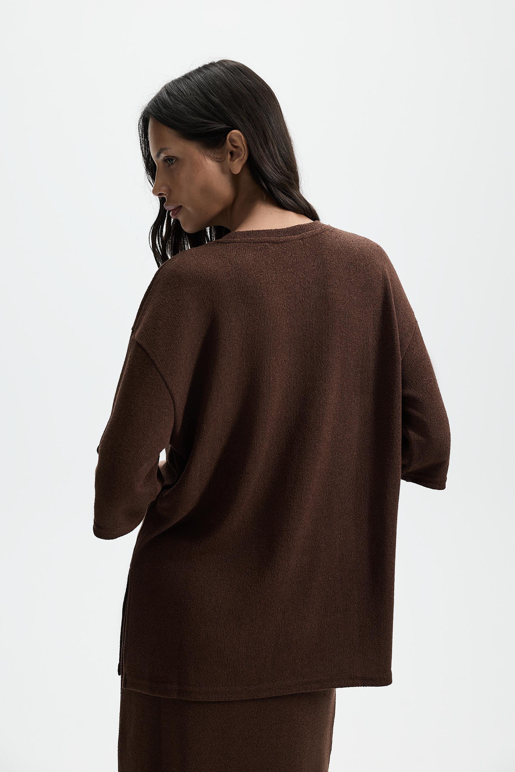 Oversize rustic T-shirt — CHOCOLATE