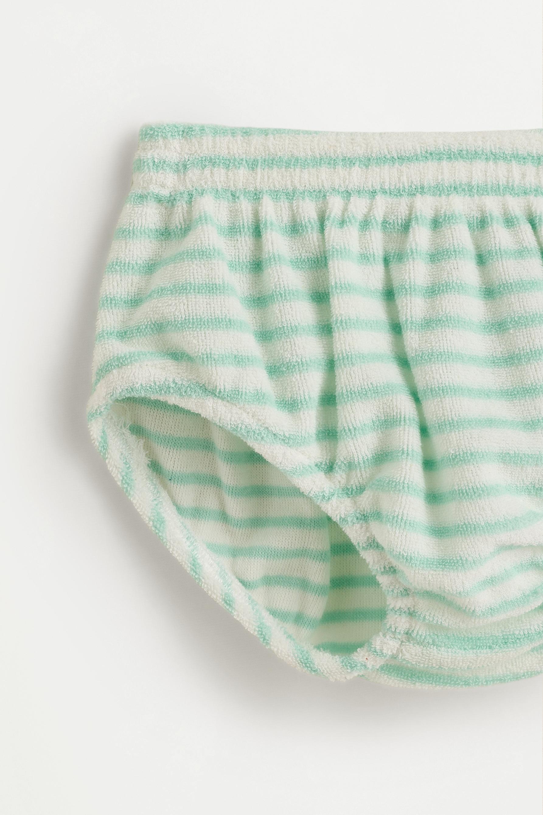 Terry cloth T-shirt and briefs co-ord — AQUAMARINE
