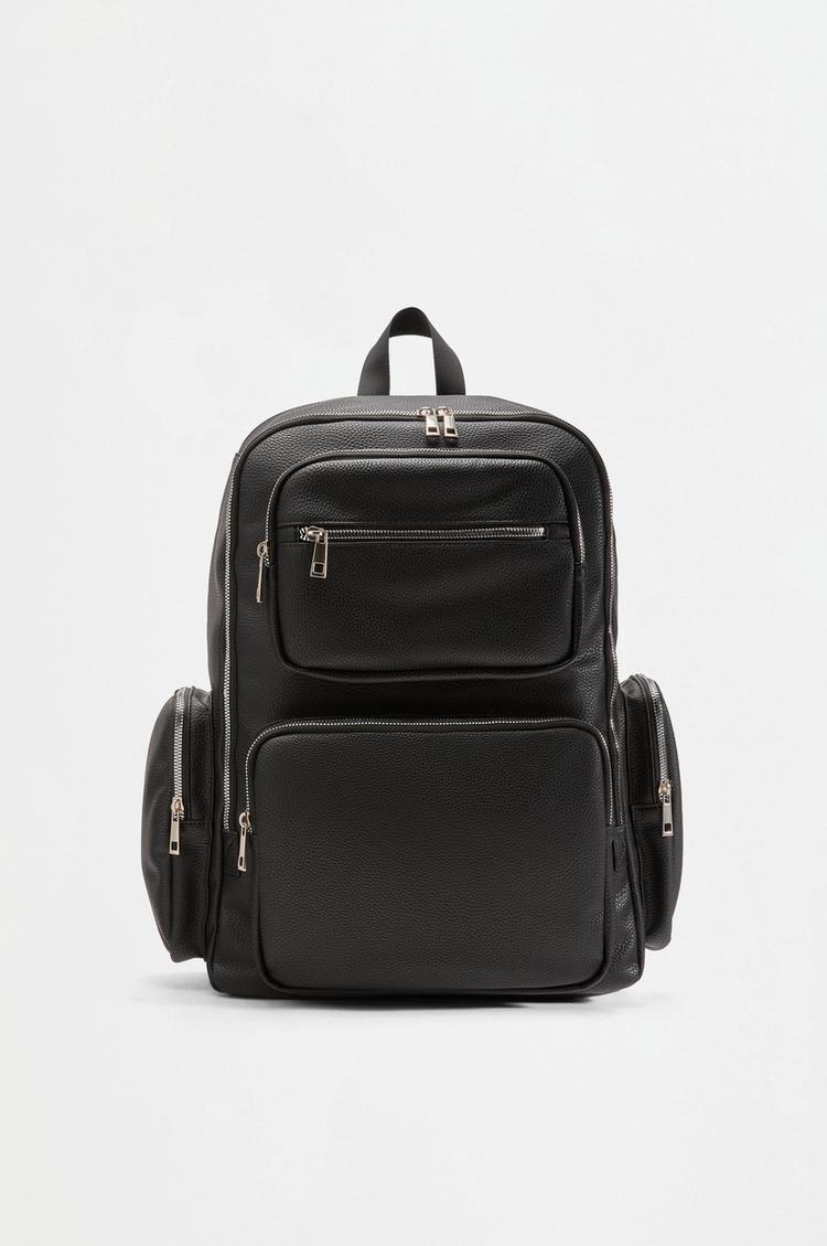 Multi-pocket backpack — BLACK