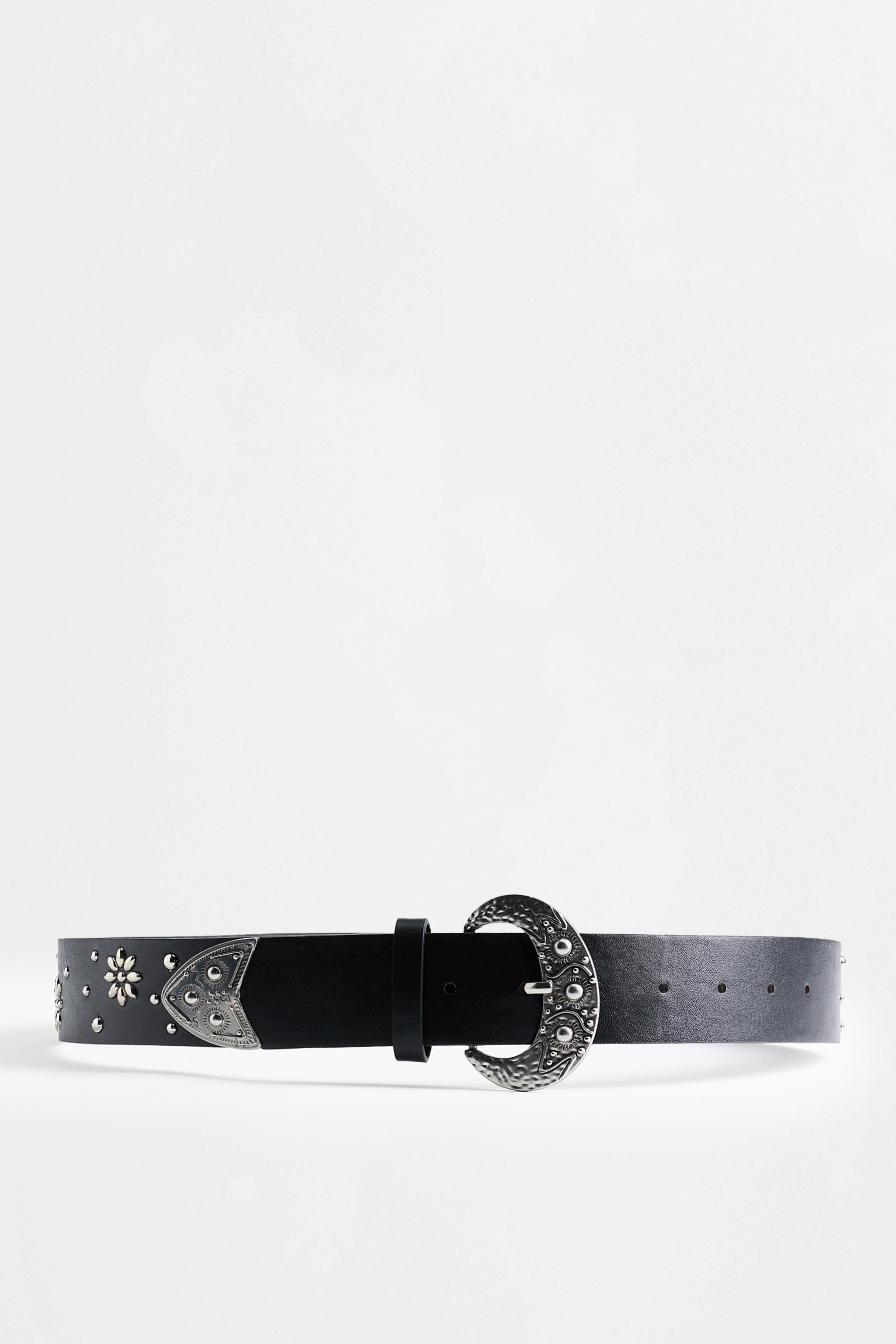Floral stud belt — SILVER