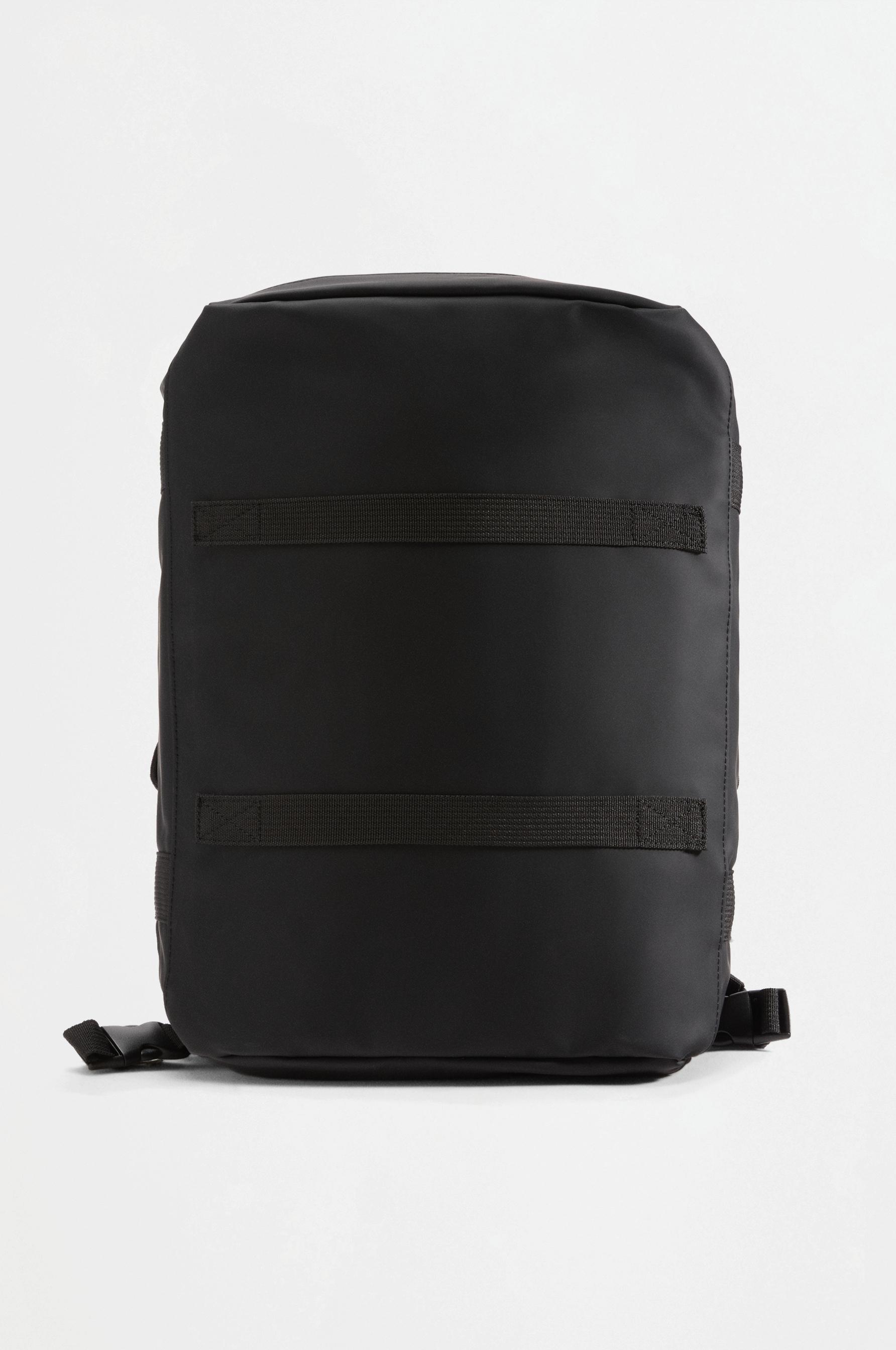 Rubberized travel backpack — BLACK