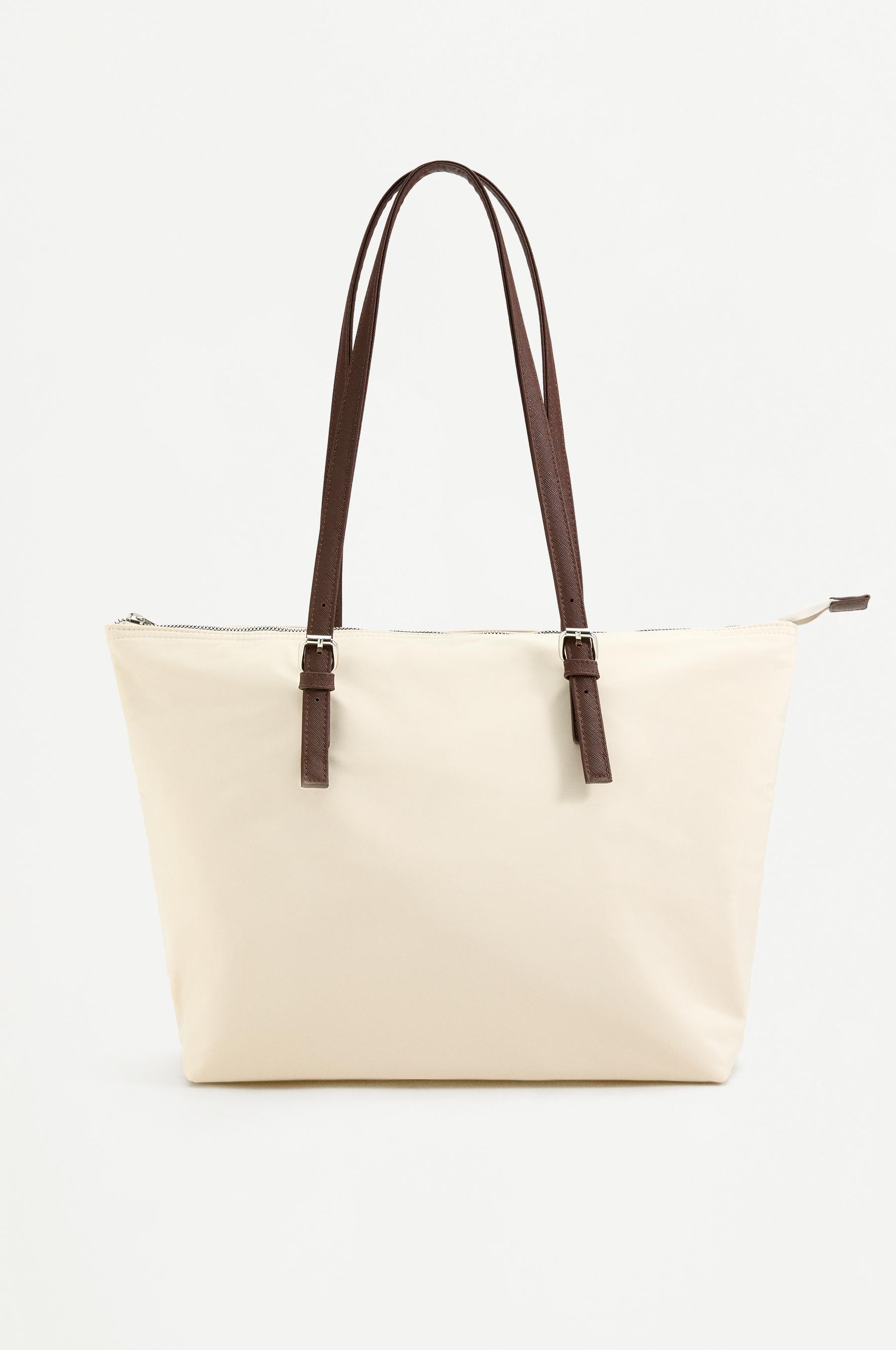Nylon shopper bag — ECRU
