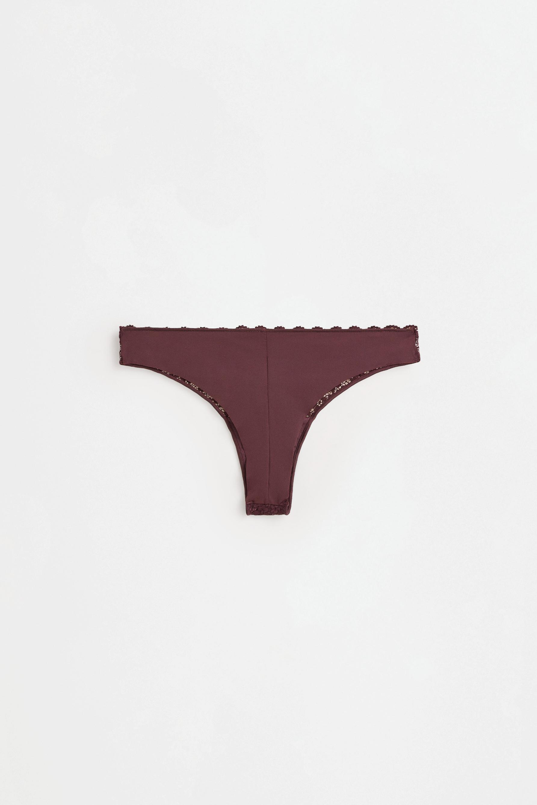 3-Pack of Brazilian lace briefs — CHOCOLATE
