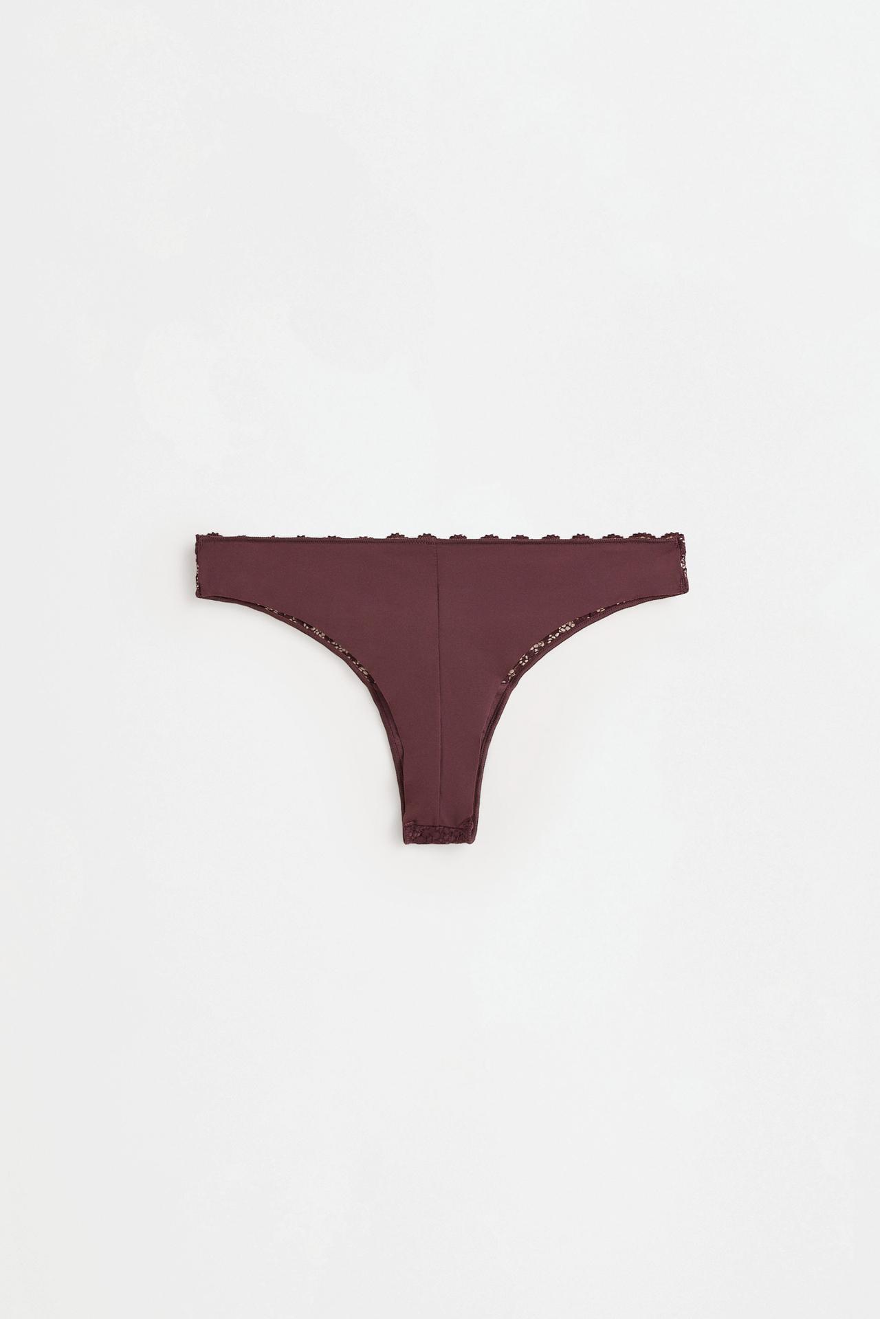 3-Pack of Brazilian lace briefs — CHOCOLATE
