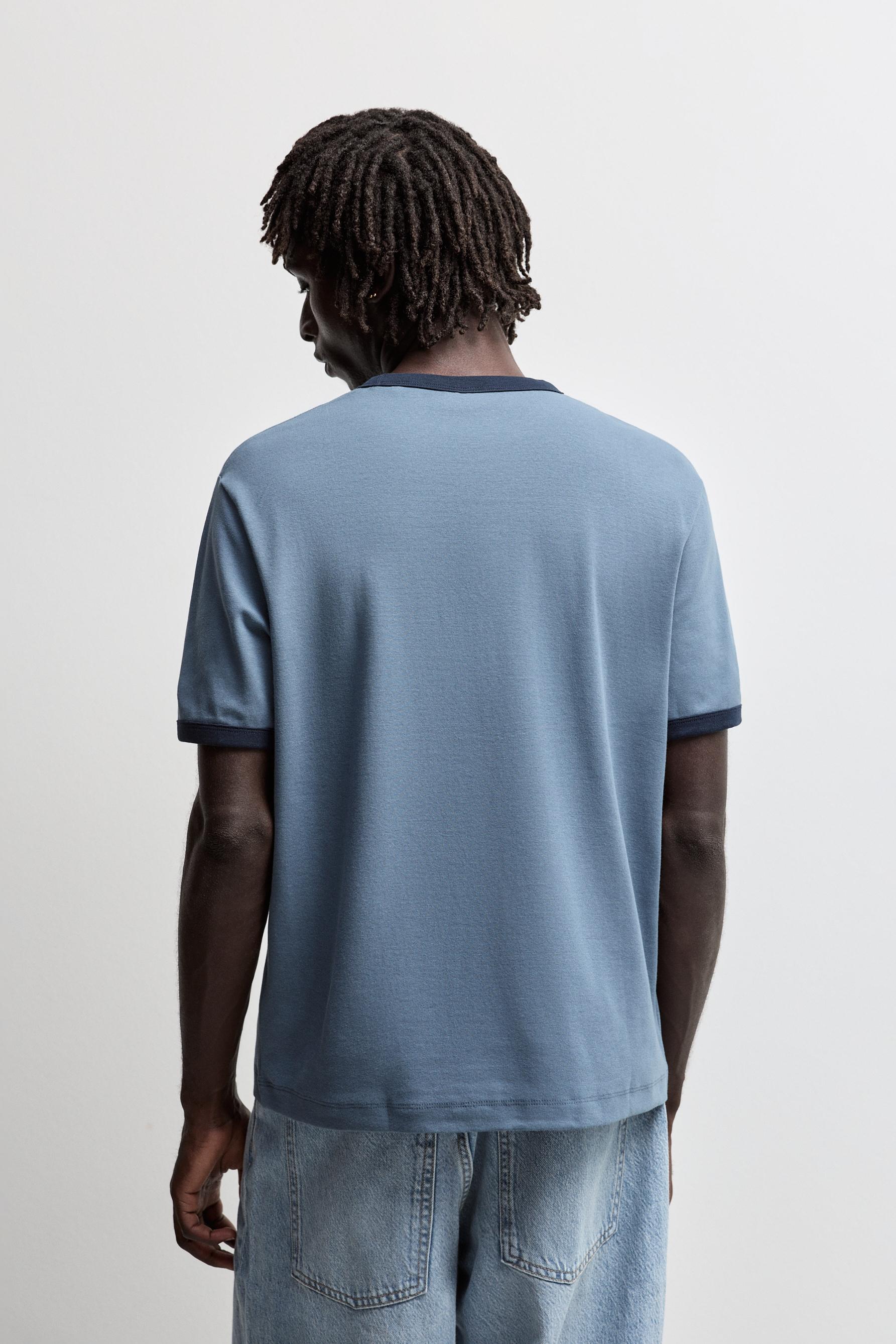Contrast T-shirt — MEDIUM BLUE