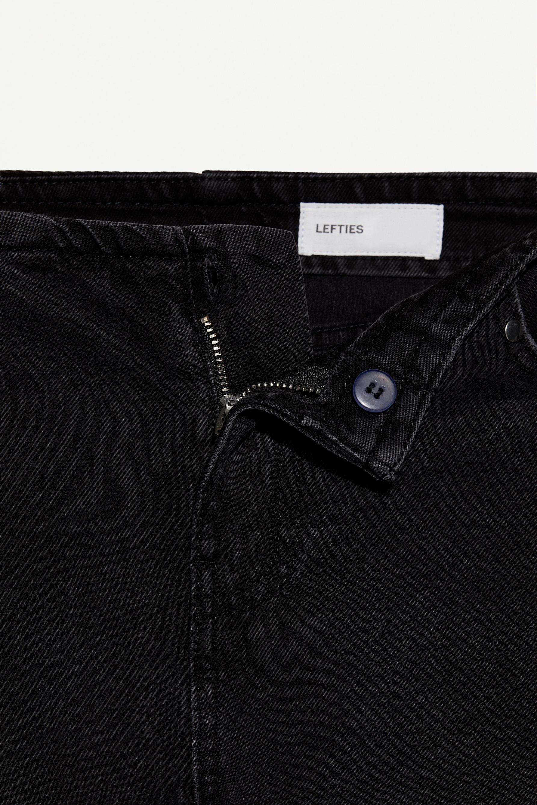 Wide-leg stud jeans — BLACK