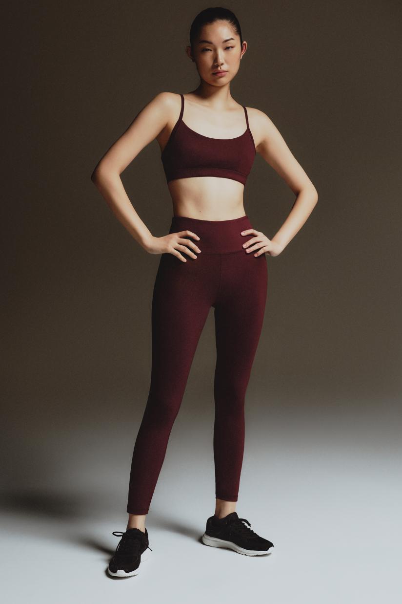 Basic sports leggings — WINE