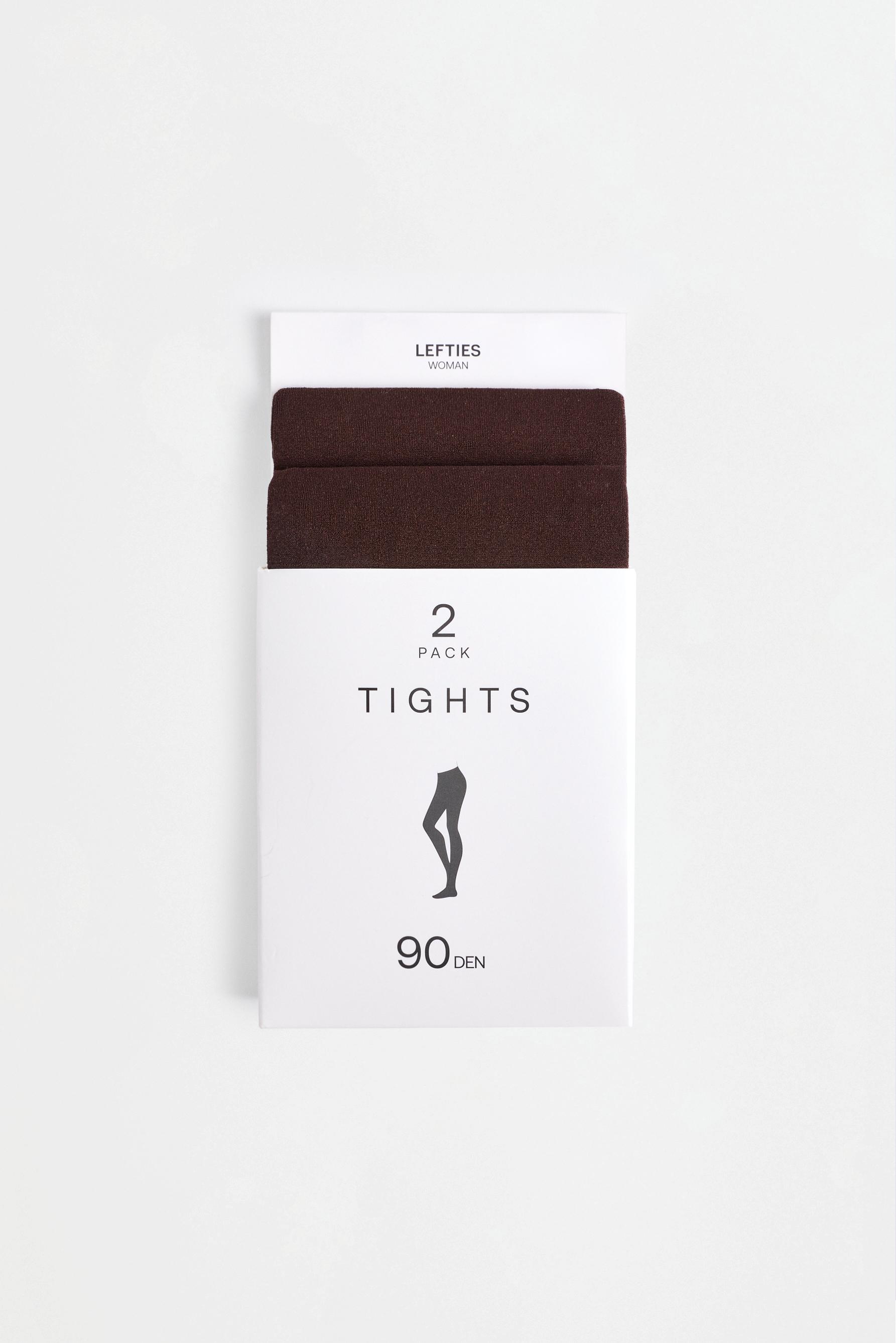 Basic 90 denier tights (2-pack) — CHOCOLATE