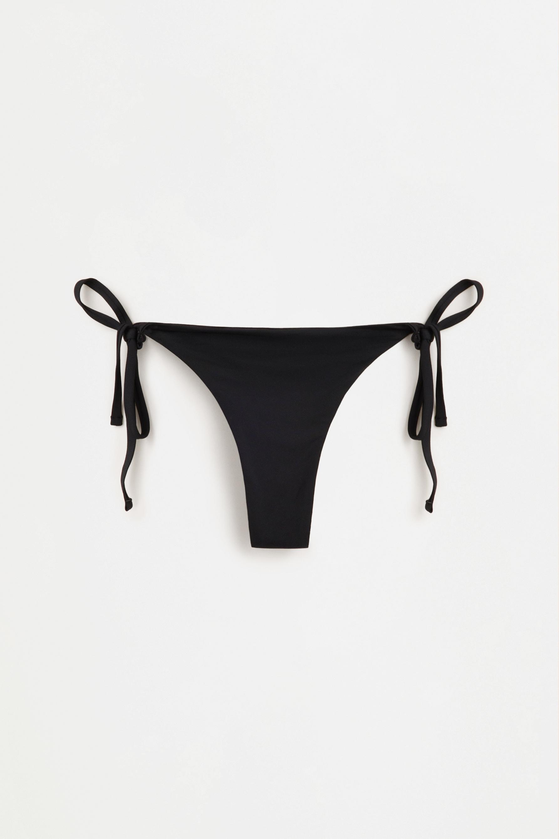 Bikini thong bottom — BLACK