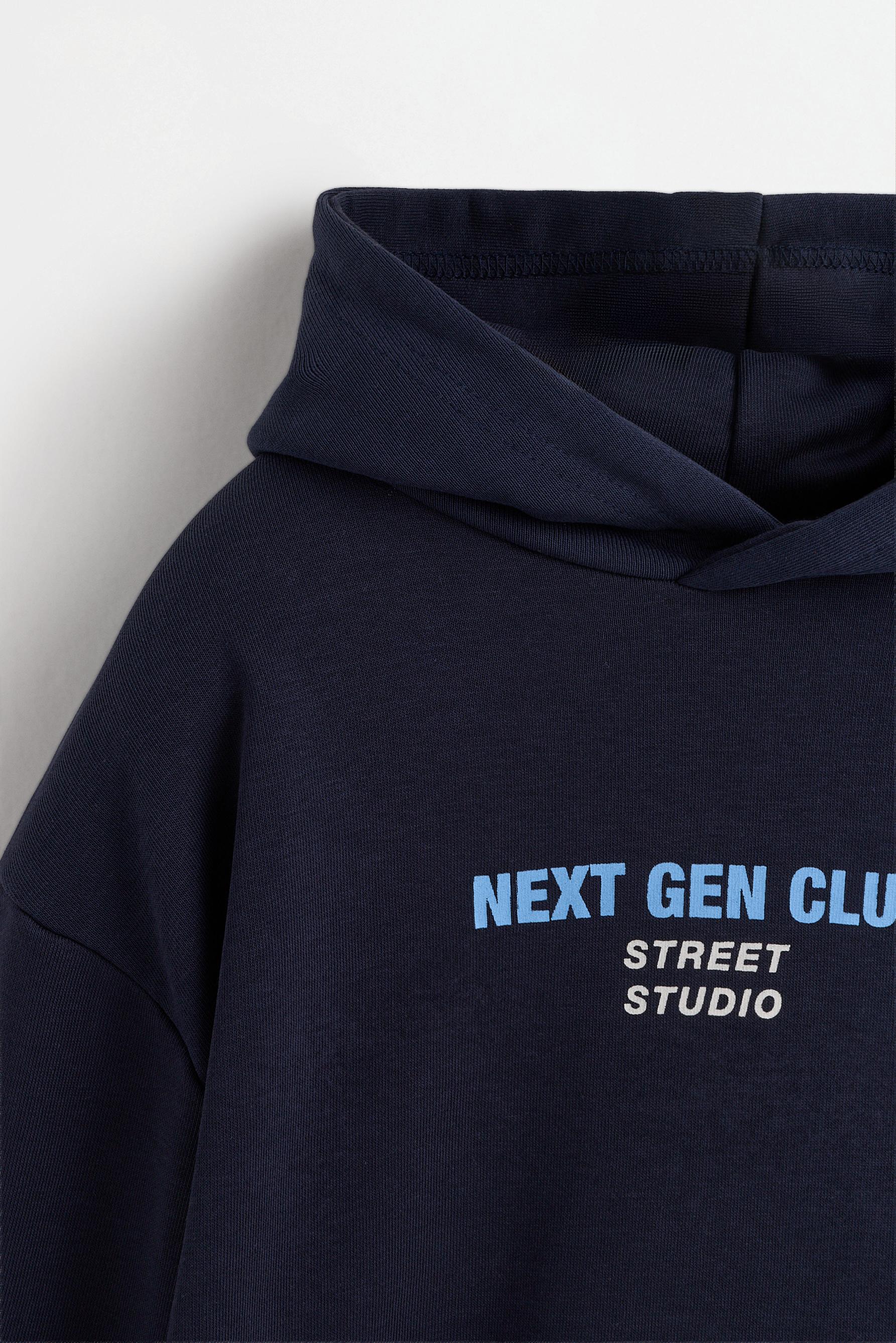Maxi-print back hoodie — NAVY