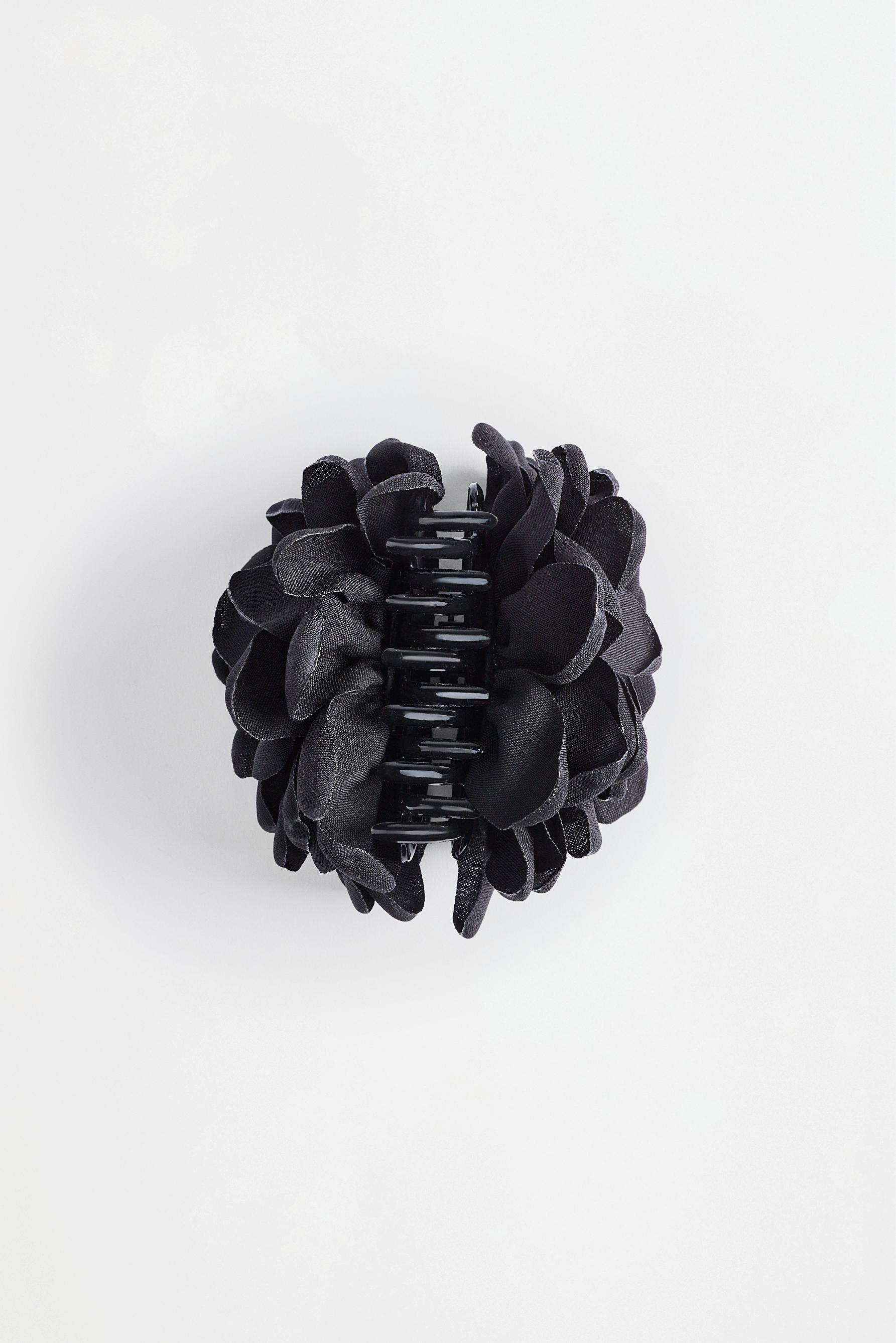 Flower hair clip — BLACK