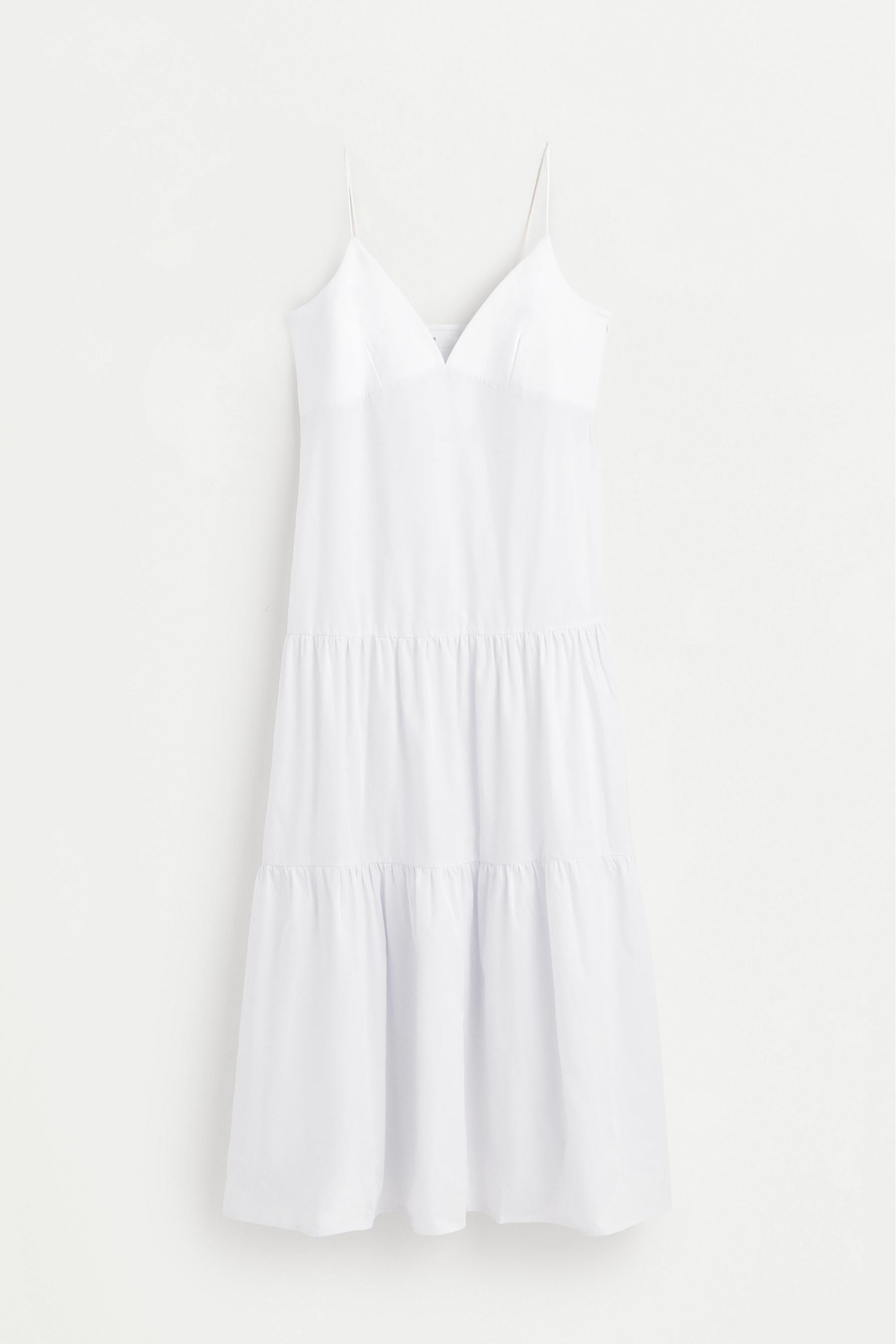 Midi dress with straps — WHITE
