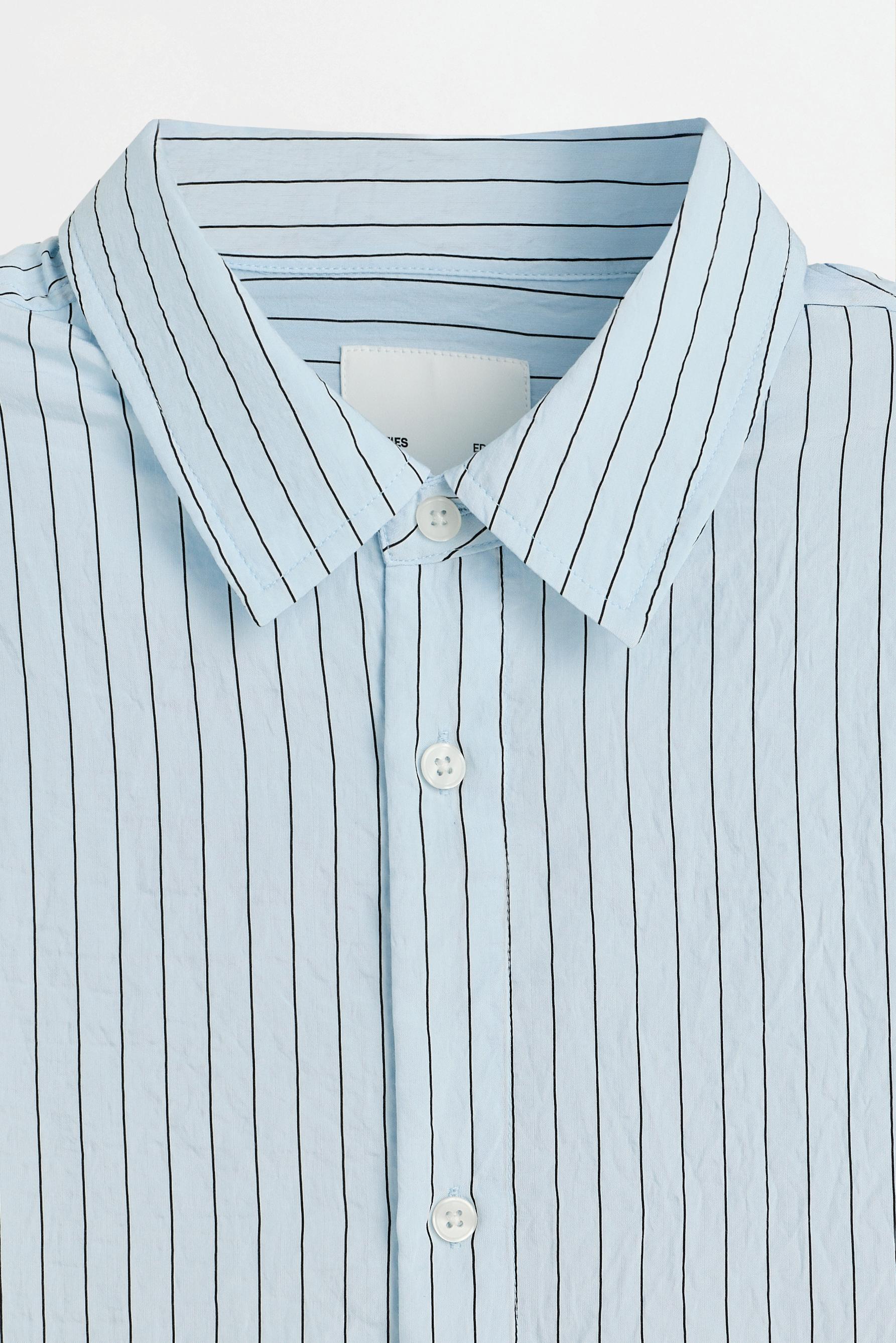Striped boxy shirt — SKY BLUE