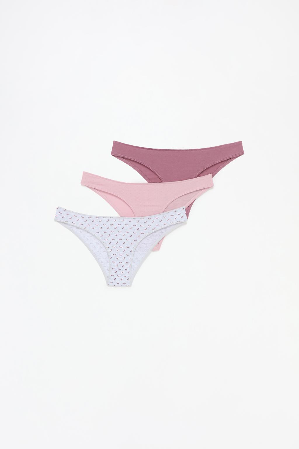 3-pack of contrast Brazilian briefs