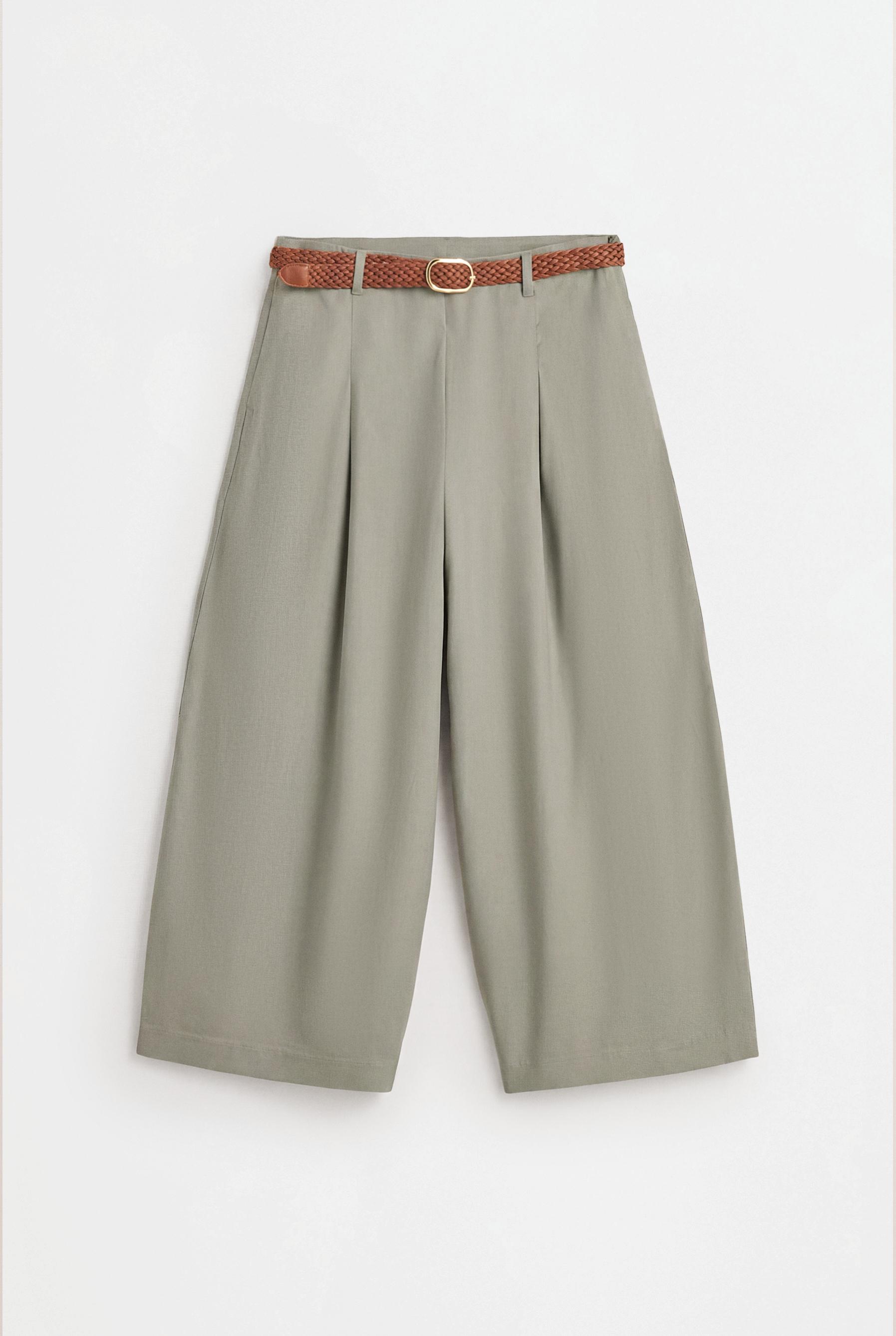 Barrel trousers with belt — PALE KHAKI