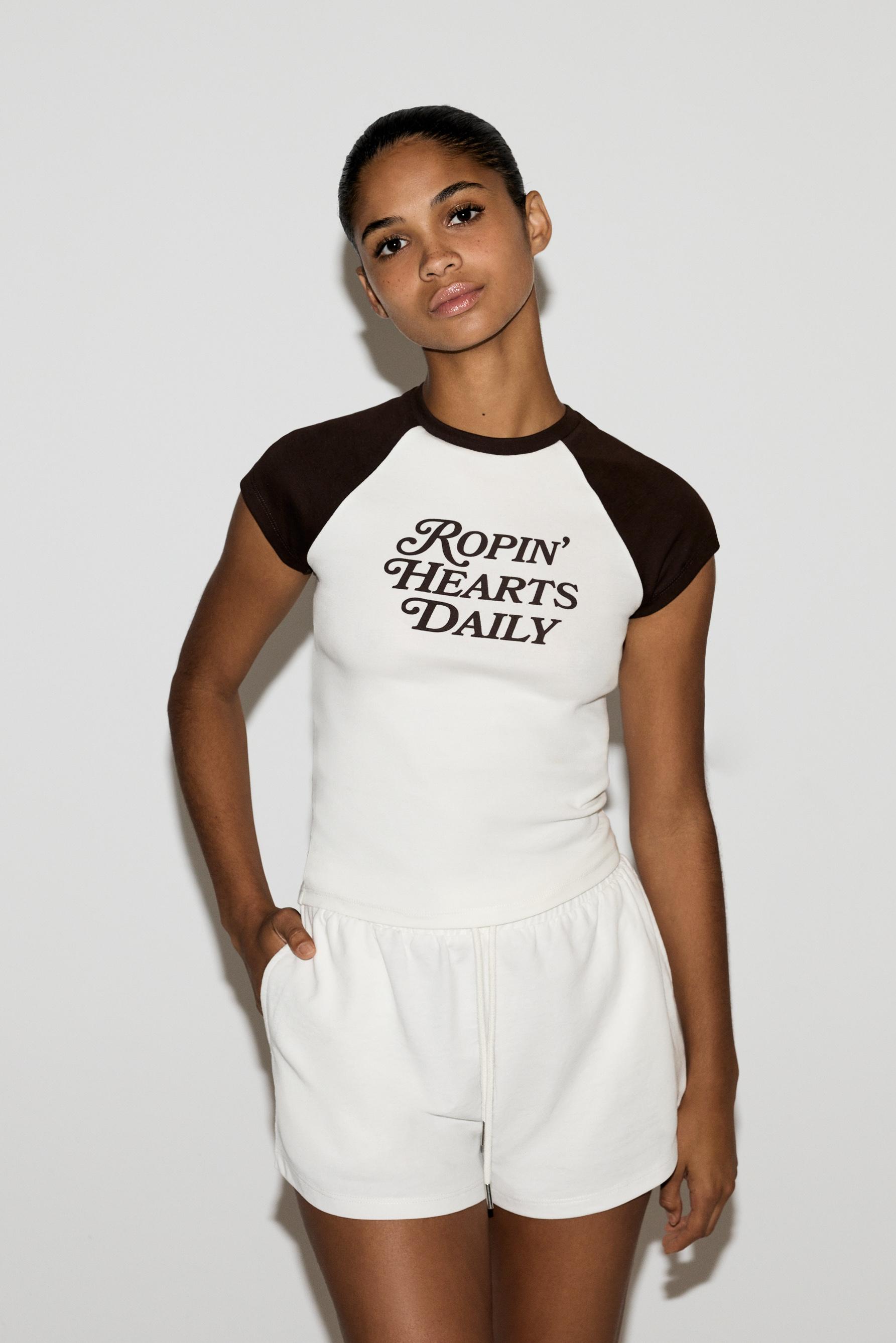 Printed raglan sleeve T-shirt — OFF WHITE