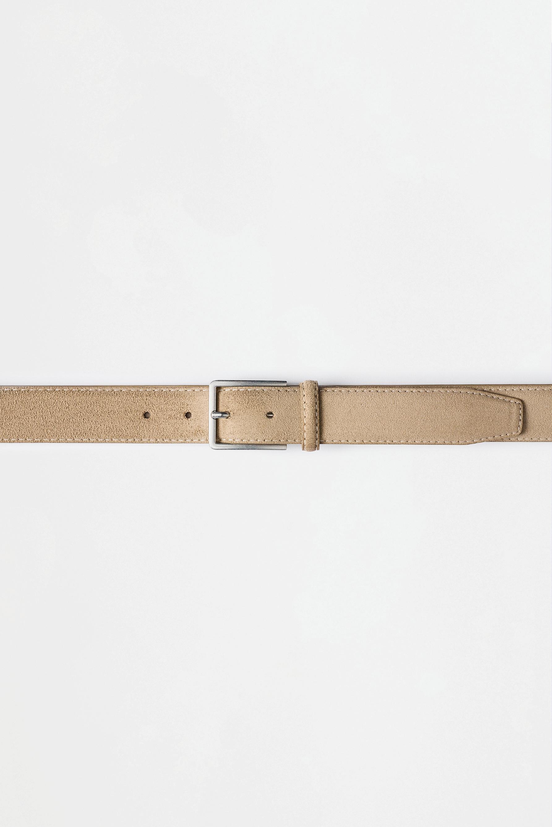 Faux suede belt — SAND