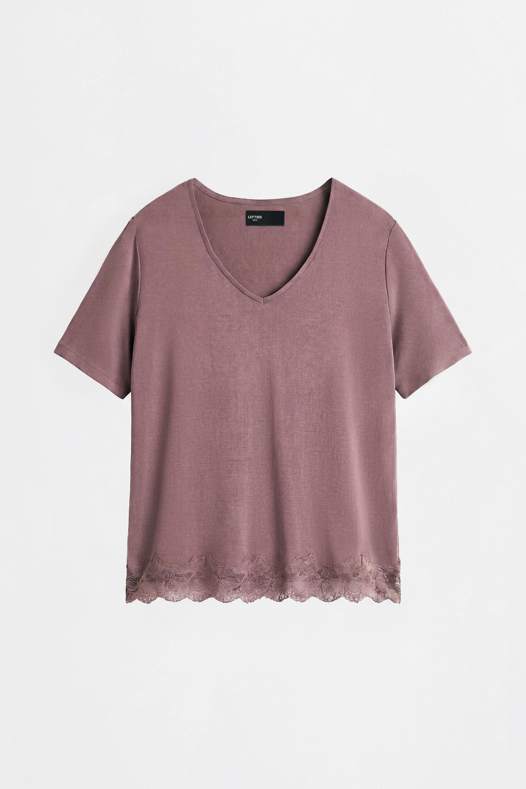Flowing lace pyjamas — DARK MULBERRY