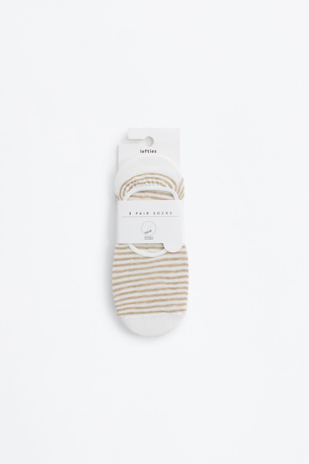 3-pack of printed no-show socks