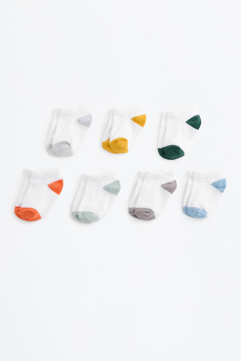 5-pack of colour block ankle socks