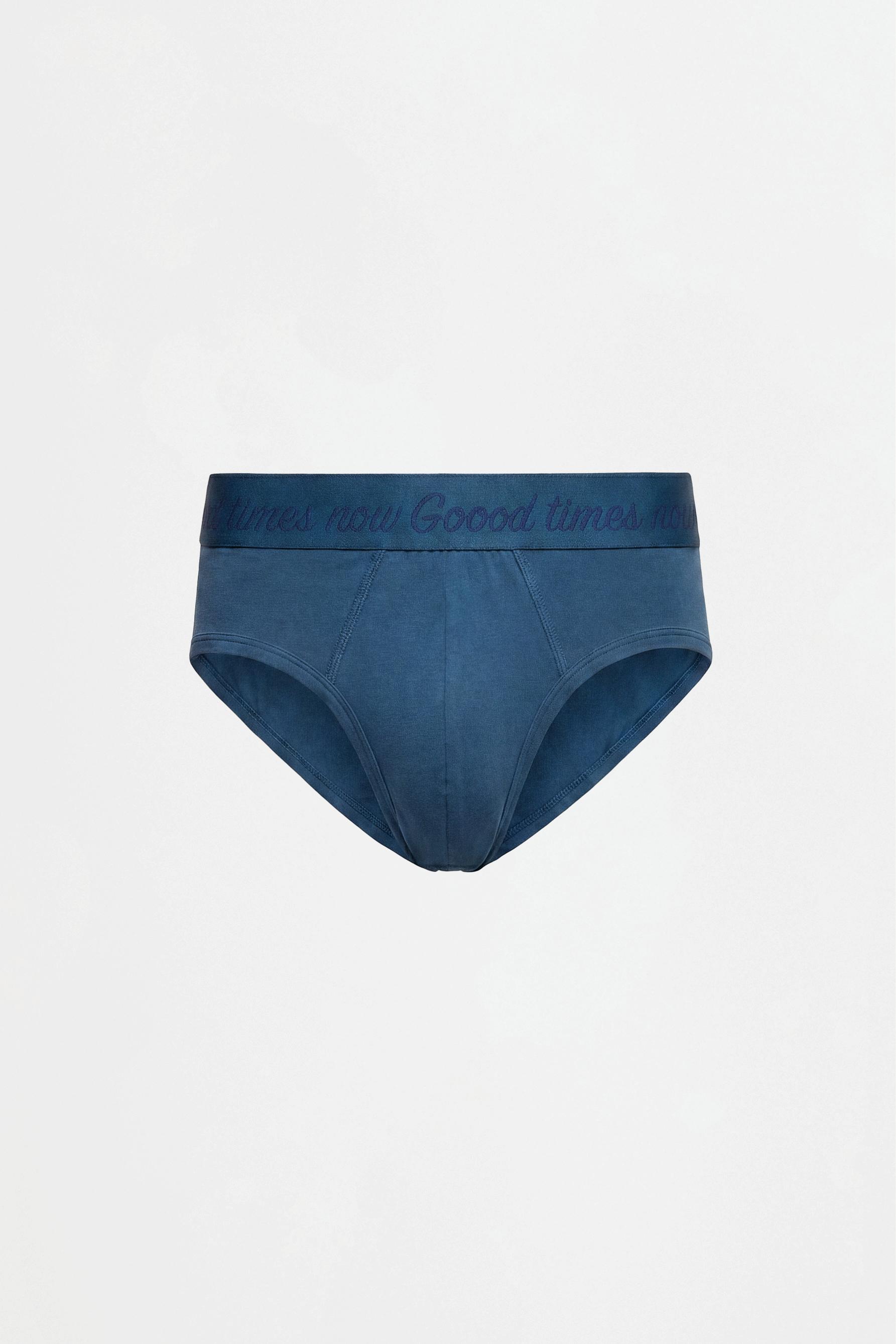 Briefs with text (Pack of 5) — BROWN