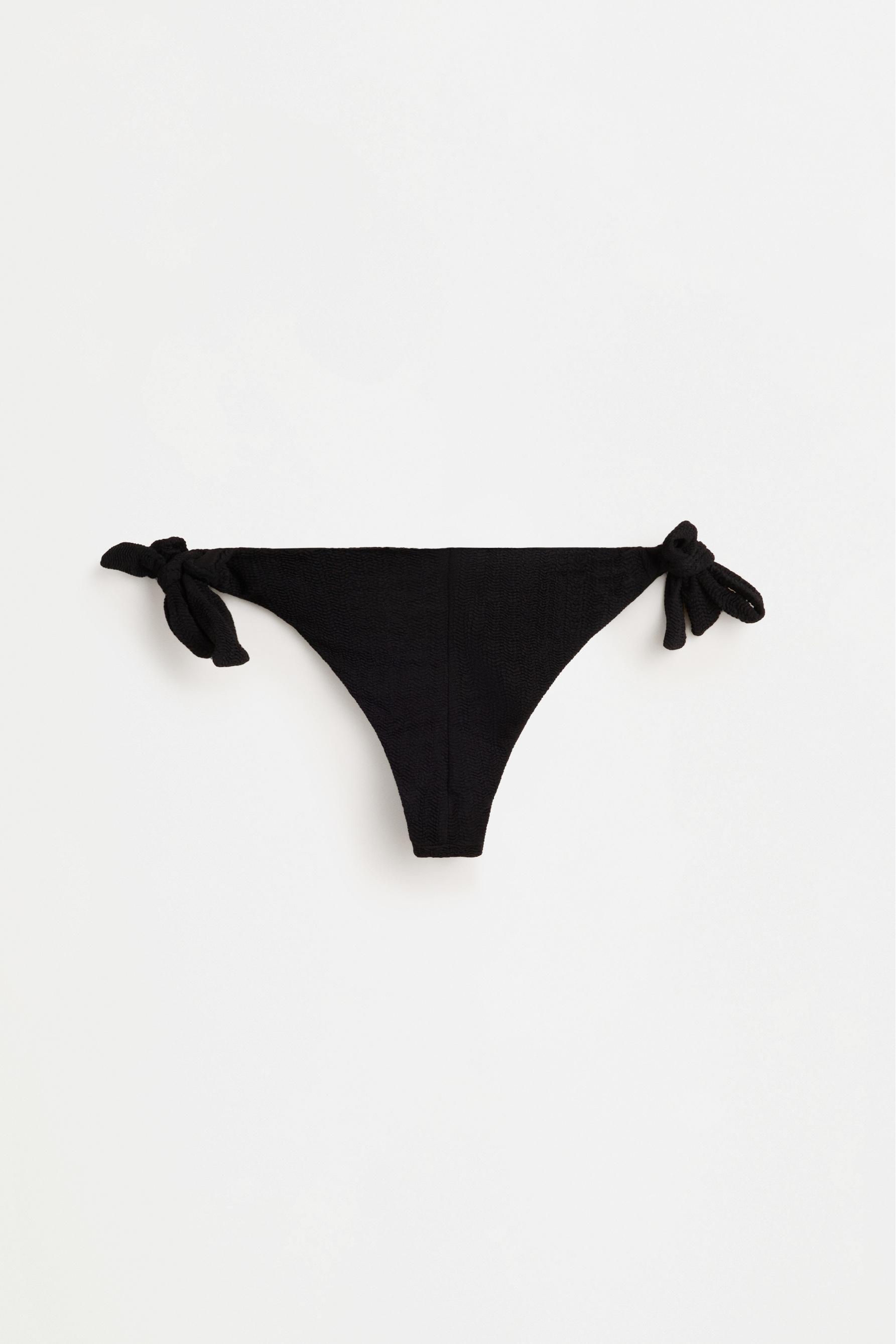 Jewel-detail bikini bottoms — BLACK