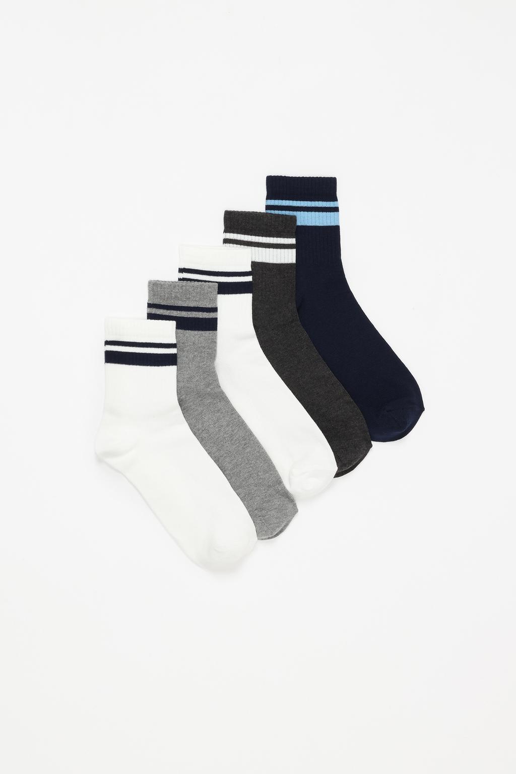 5-pack of long ankle socks