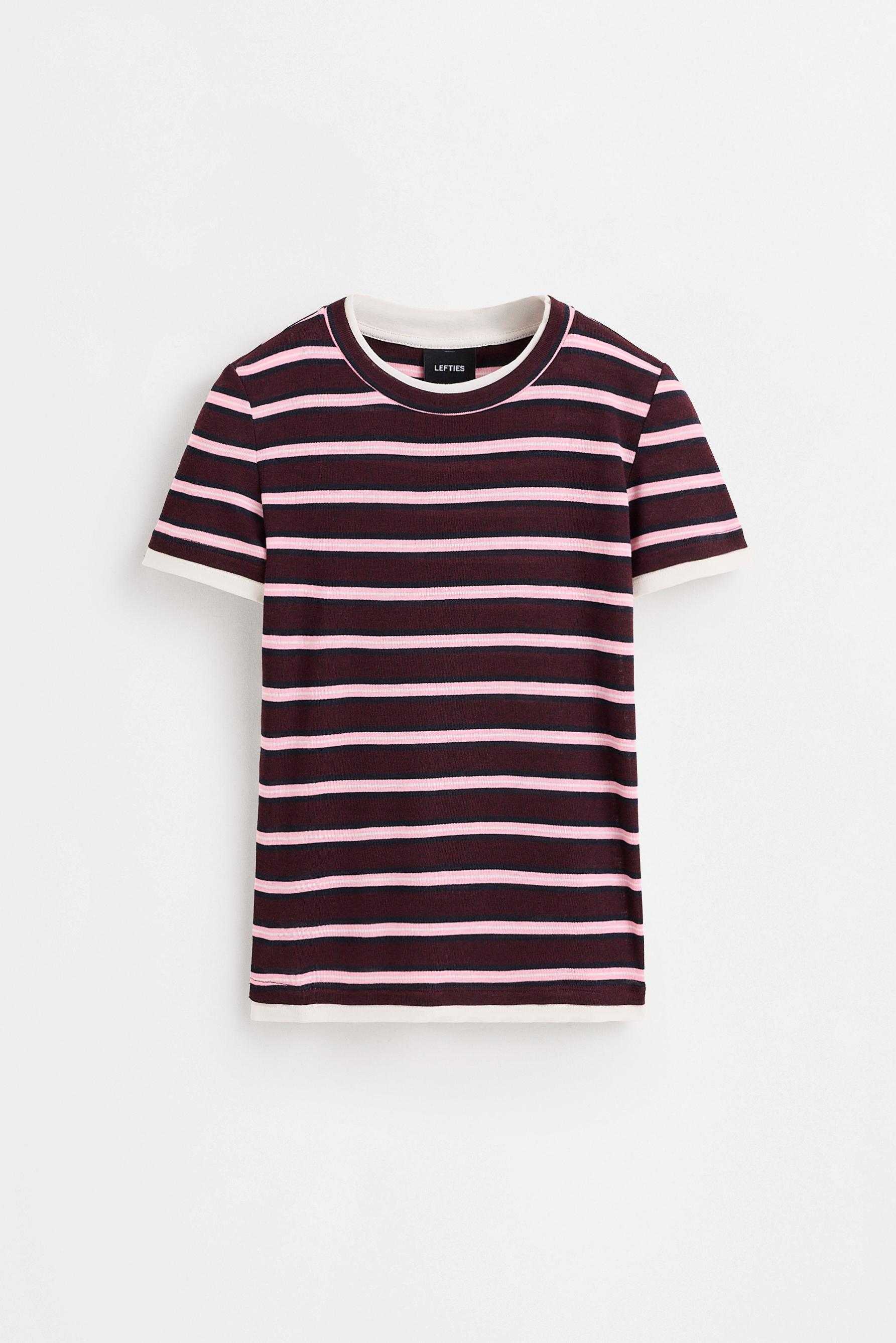 Striped T-shirt — BURGUNDY