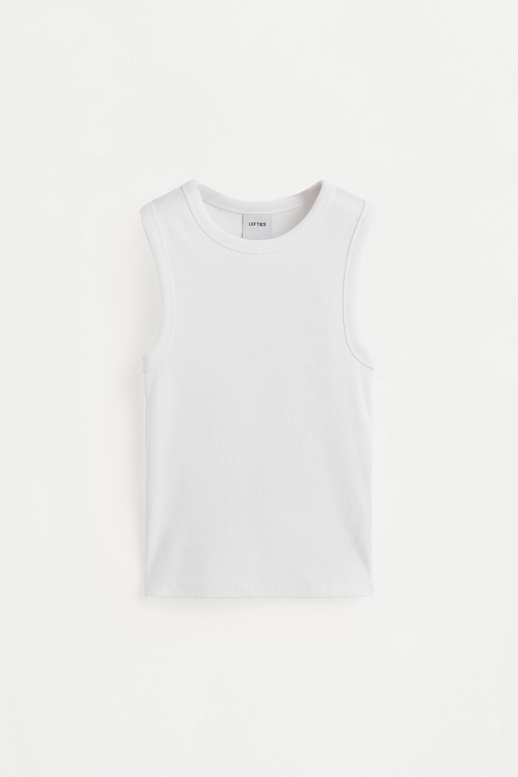 Ribbed racerback top — WHITE