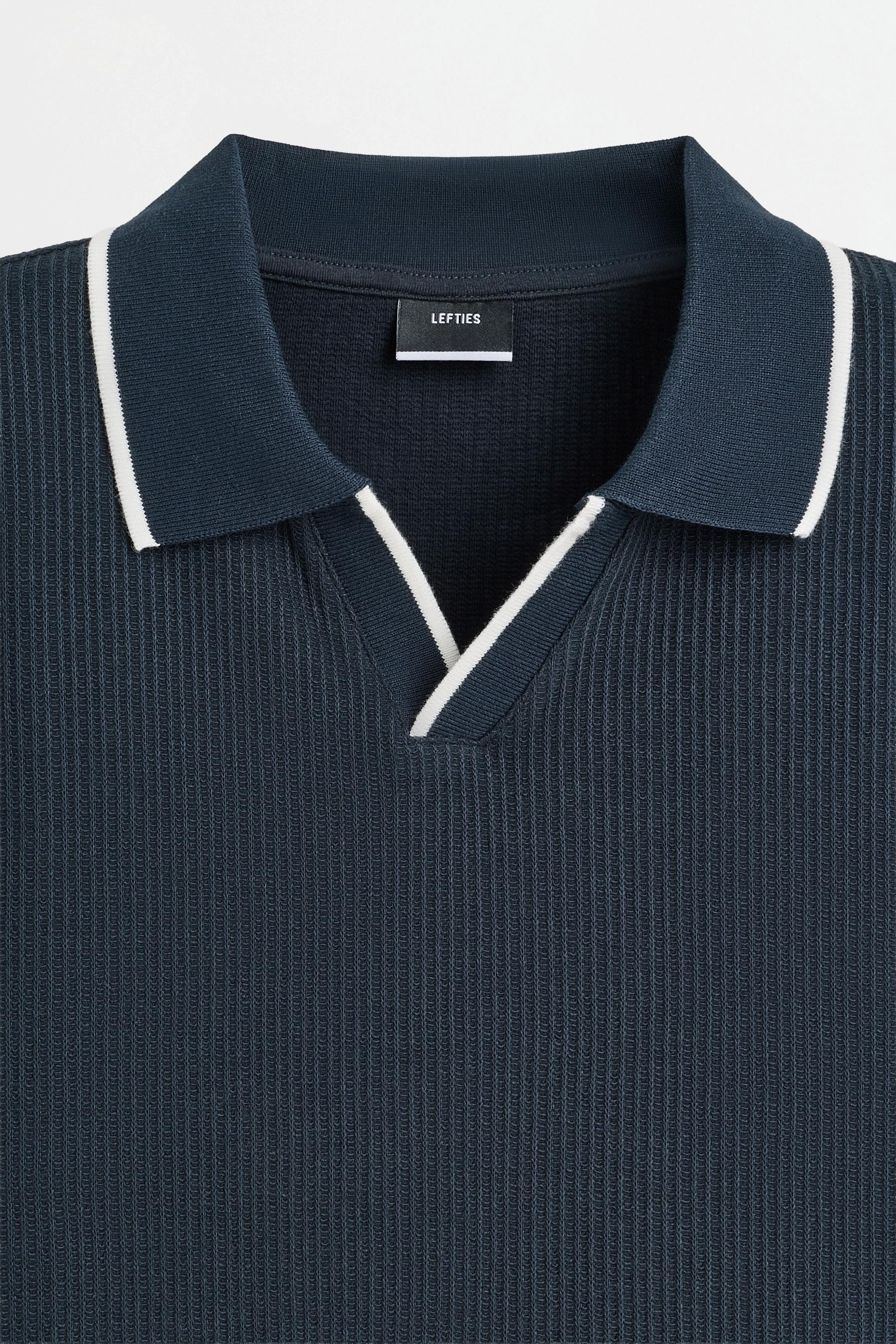 Contrast rib polo shirt — LEAD