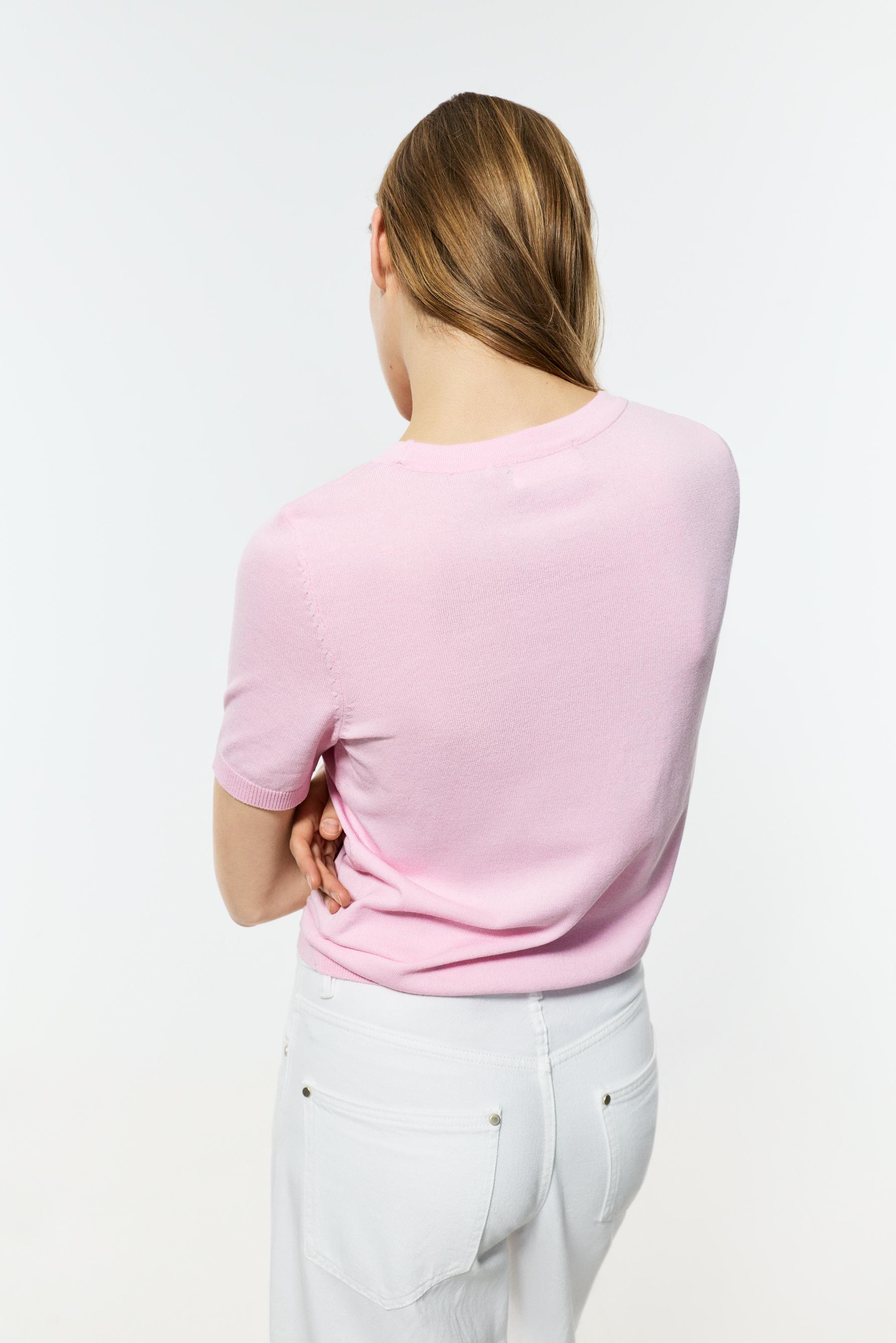 Basic knit top — PALE PINK
