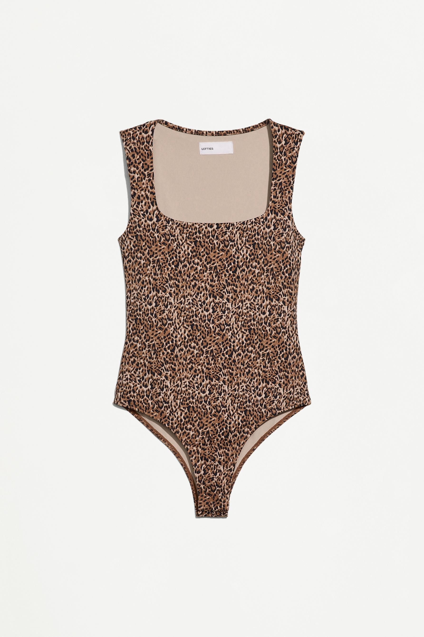 Polyamide strap bodysuit — LEOPARD PRINT