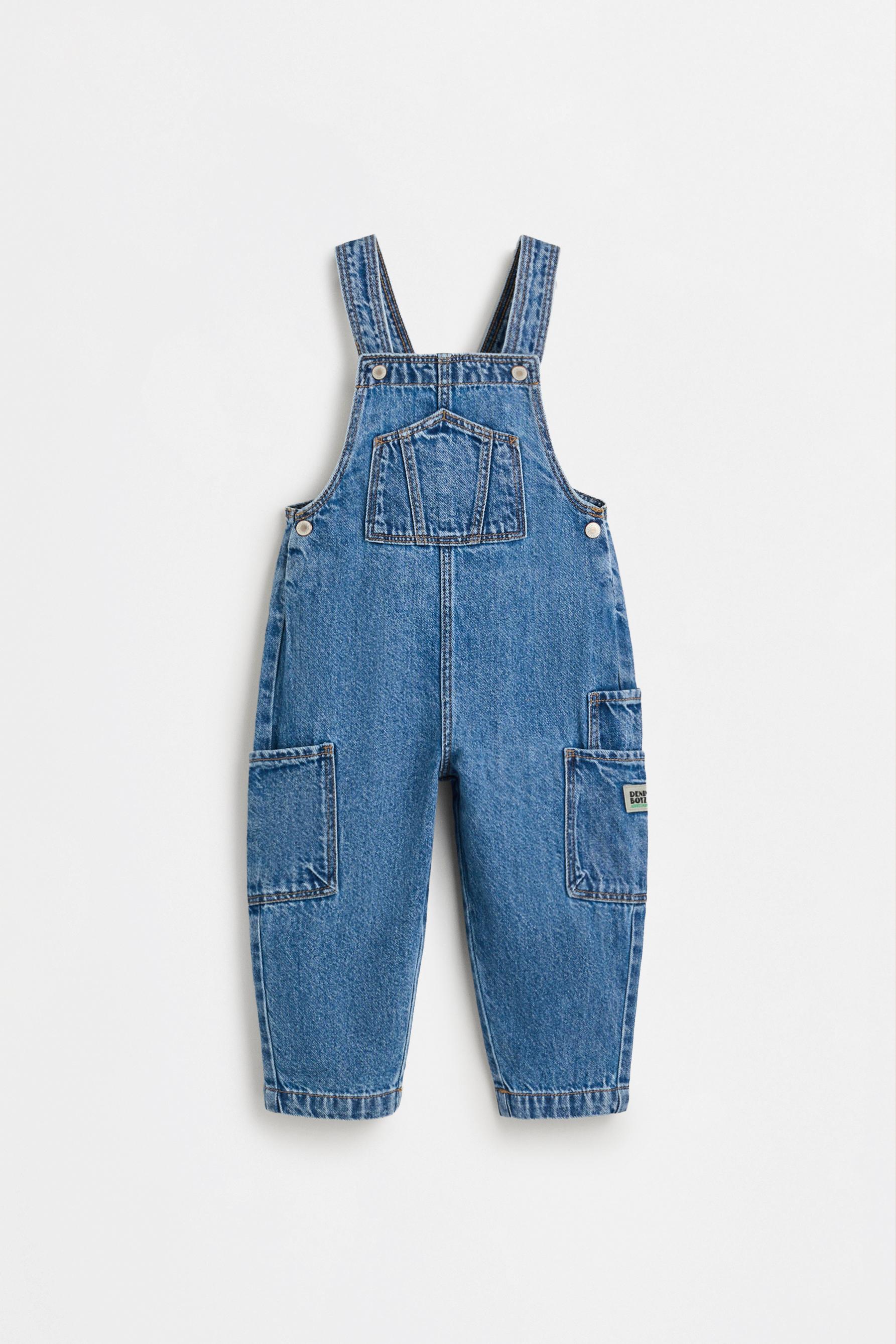 Denim cargo overalls — FADED BLUE