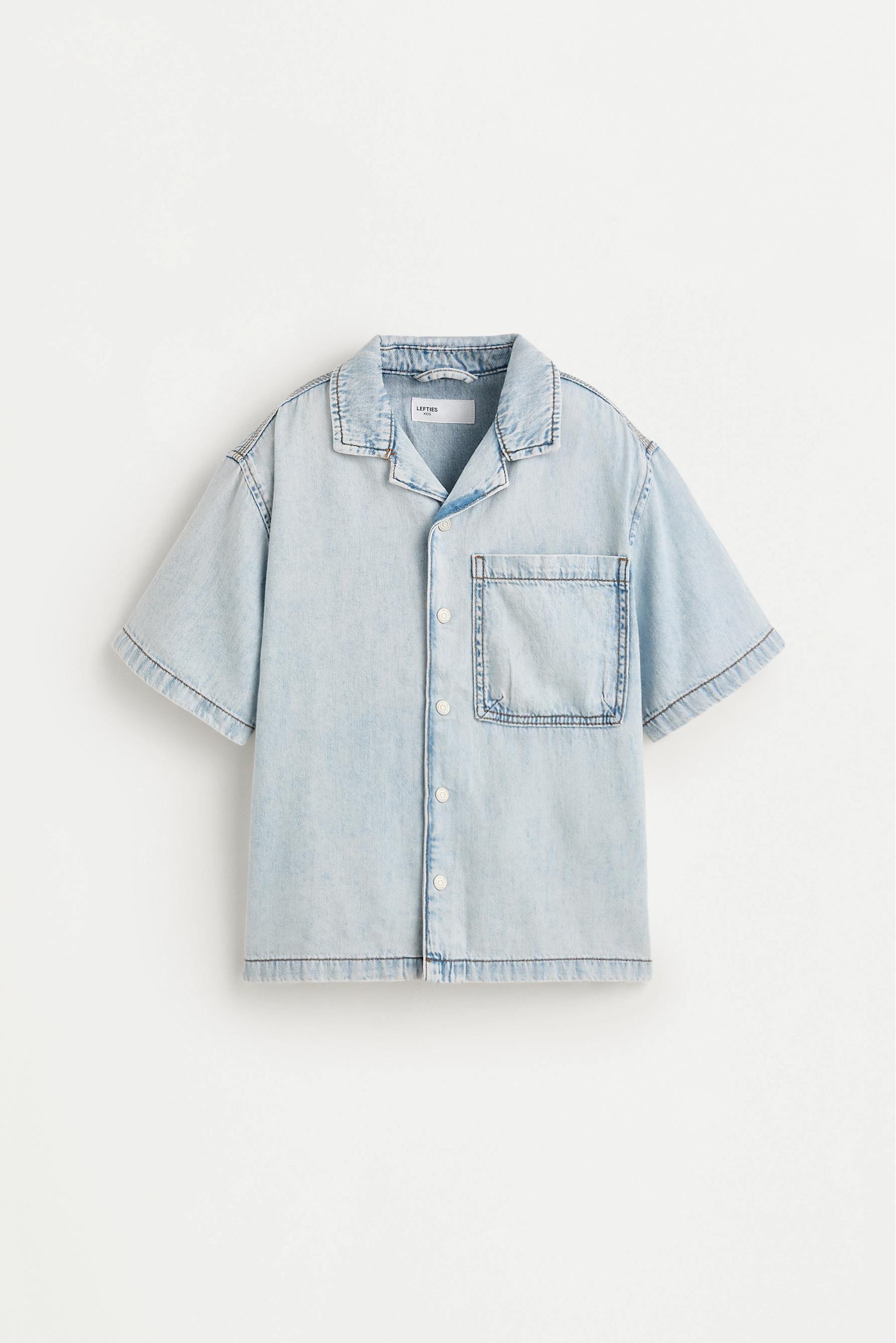 Denim resort shirt — PALE BLUE