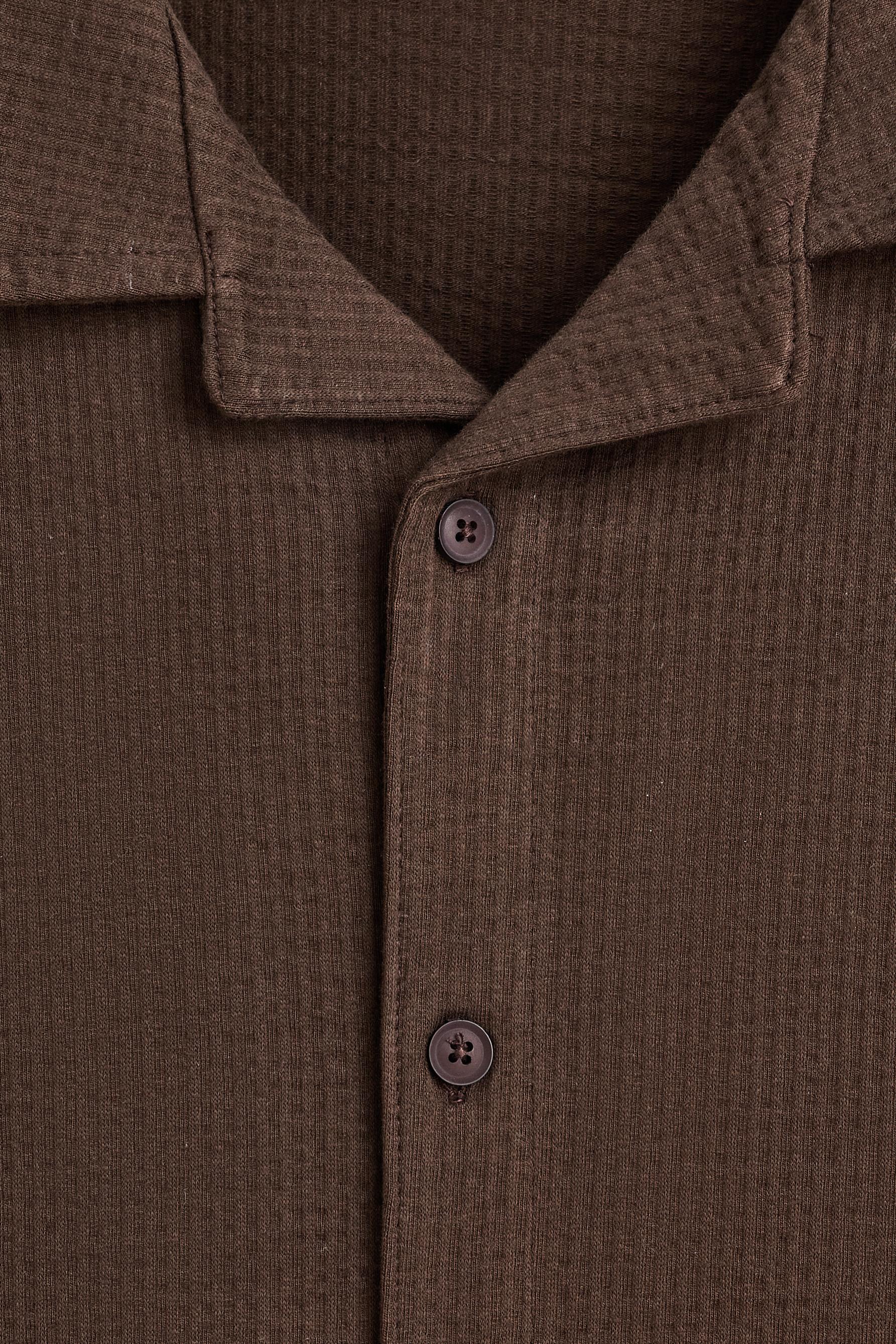 Seersucker shirt — CHOCOLATE