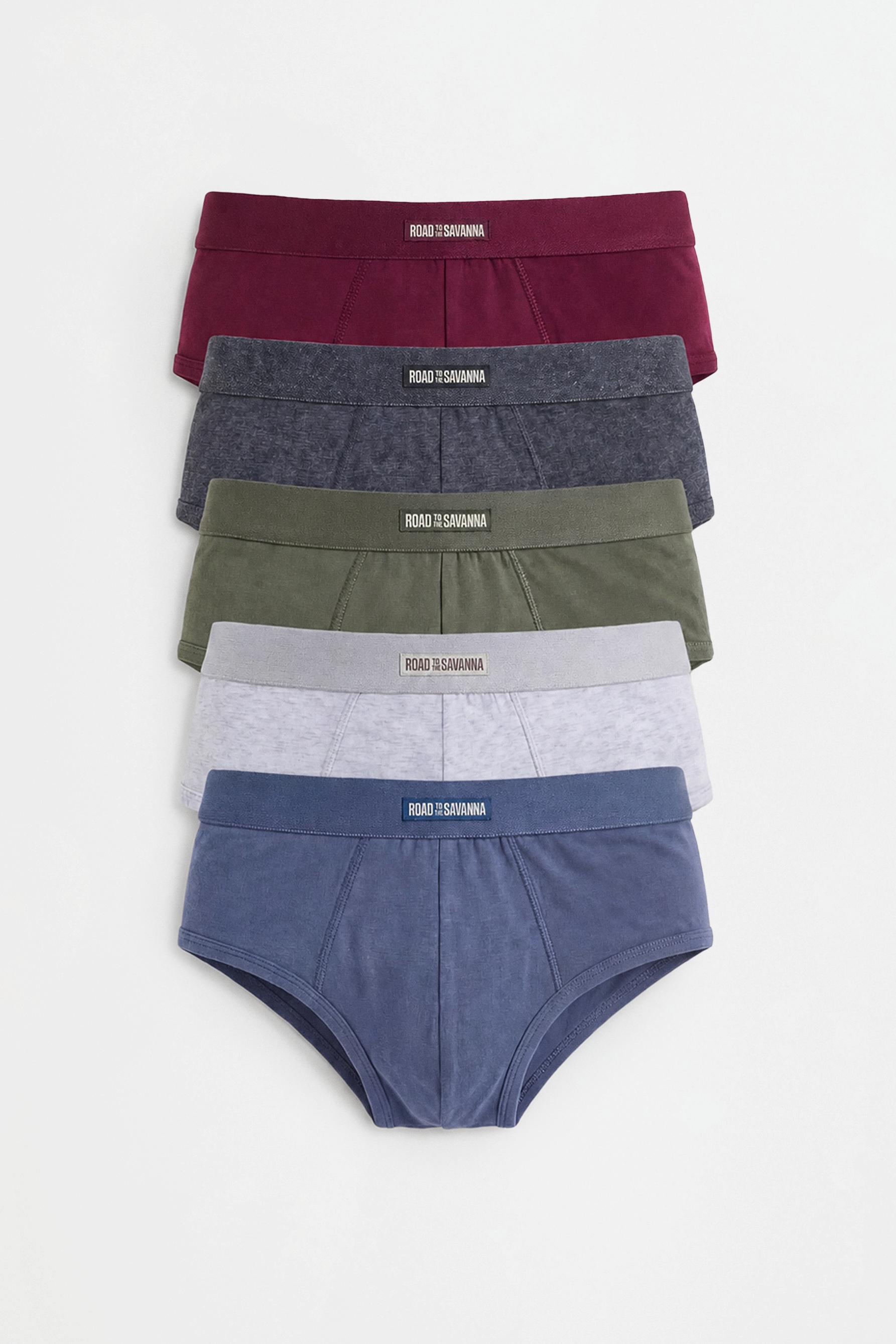 Contrast briefs (5-pack) — RUSSET