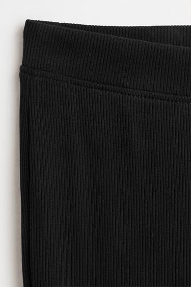 Ribbed bell-bottom leggings — BLACK 3