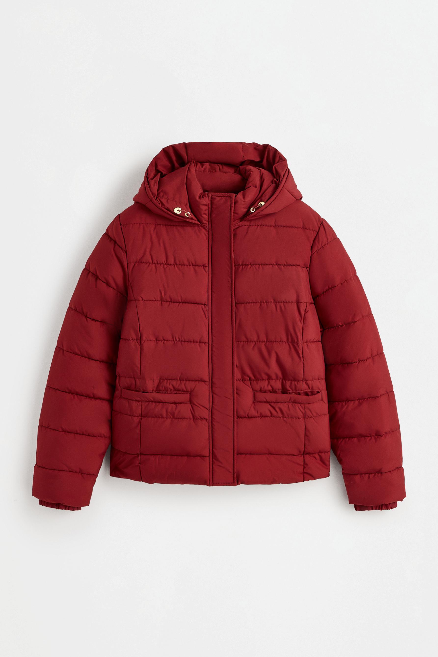 Quilted hooded jacket — BRIGHT RED