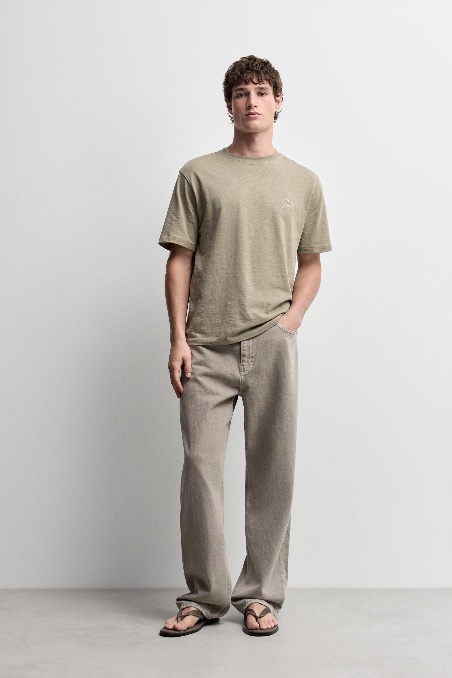 Embroidered T-shirt — PALE GREEN
